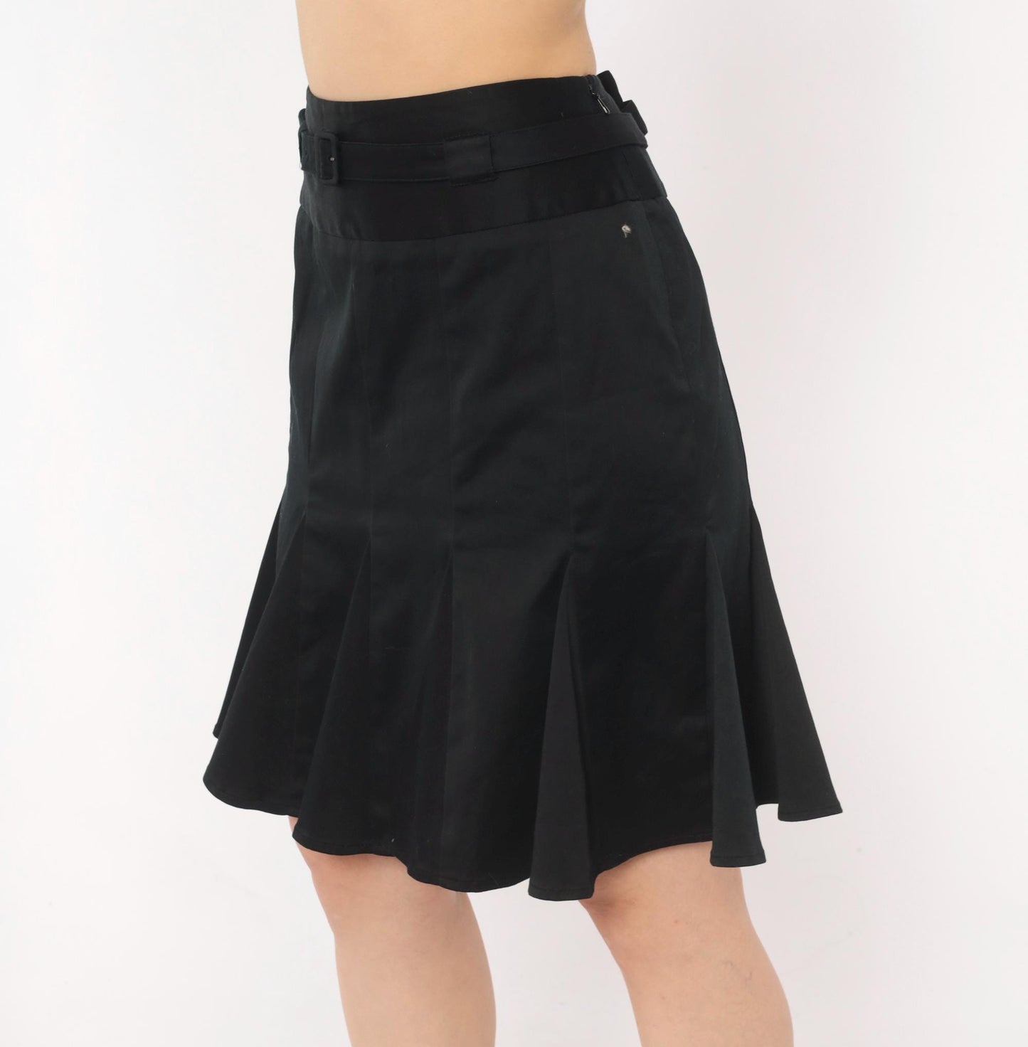 Y2K Pendleton Black Cotton Tulip Skirt Drop Waist Flounce Medium M