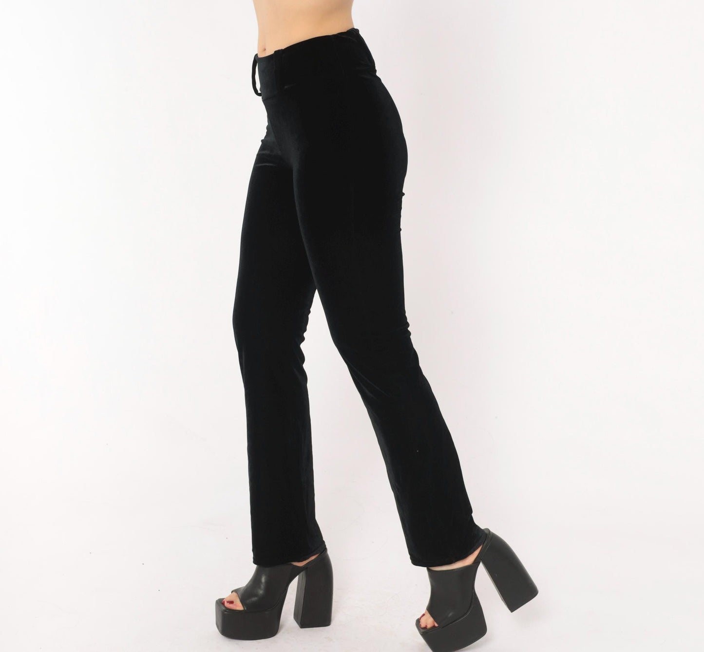 Daang Goodman Tripp NYC 90s Black Velvet Pants Slim Straight Small S