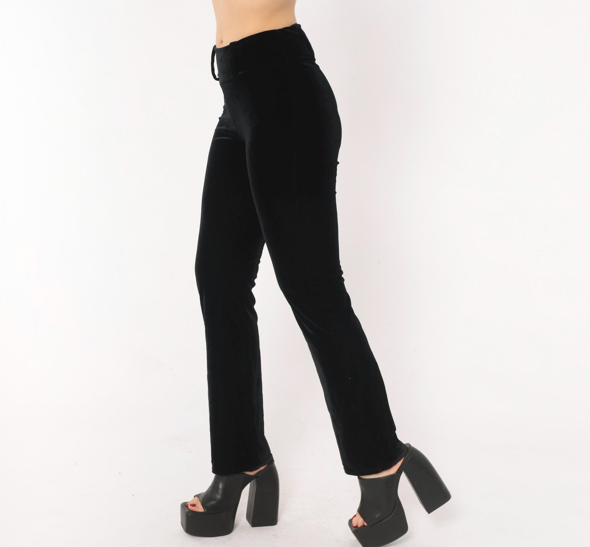 Daang Goodman Tripp NYC 90s Black Velvet Pants Slim Straight Small S