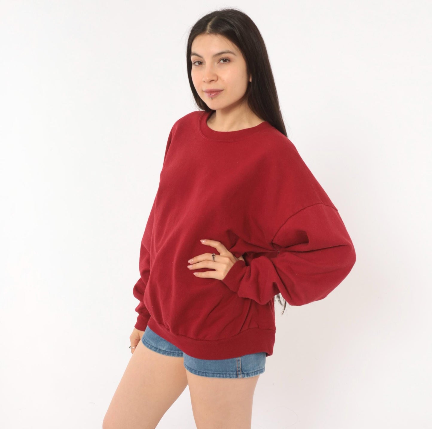 90s Jerzees Burgundy Crewneck Sweatshirt Cotton Blend Extra Large XL