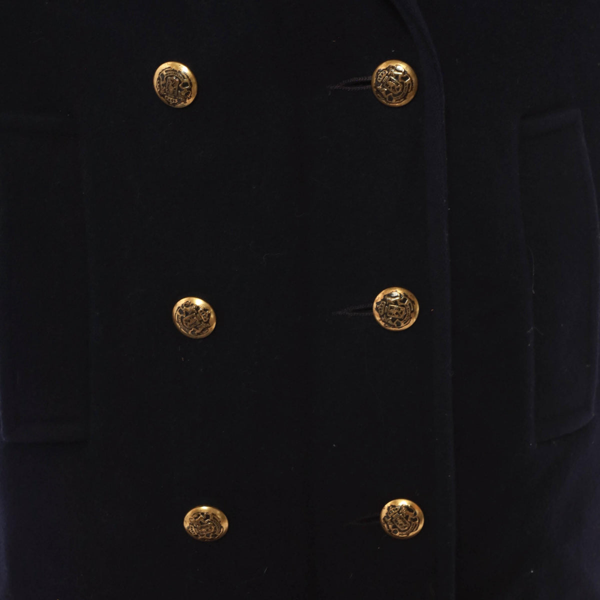 Mackintosh Navy Wool Peacoat Gold Button Double Breasted Jacket Medium M