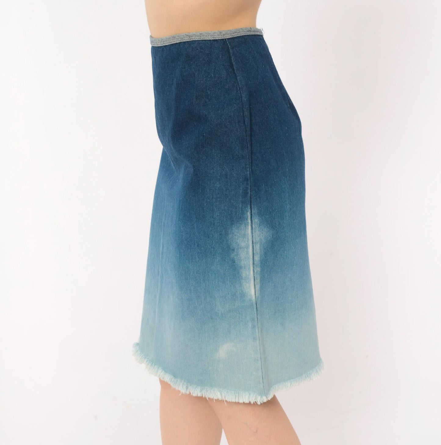 Y2K R4Я Rave 4 Real Ombre Denim Pencil Skirt Sky Blue Extra Small XS