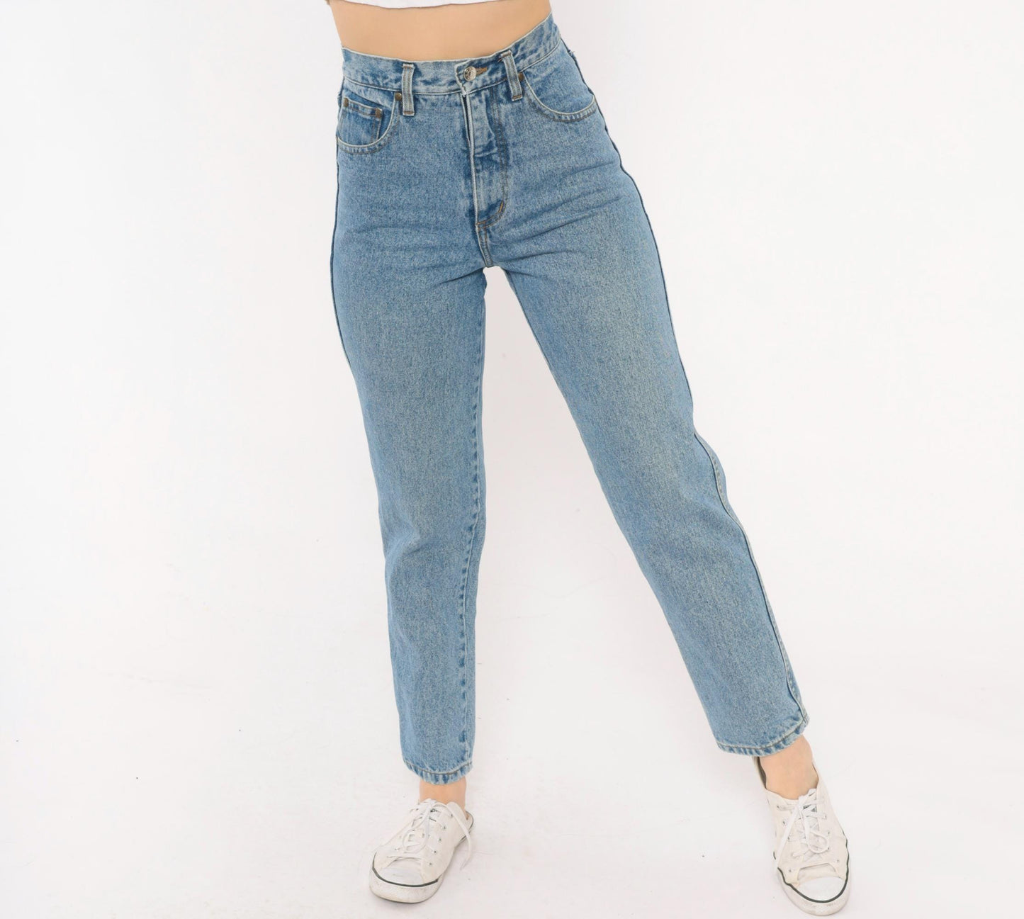 90s Guess Mom Jeans High Waisted Tapered Light Wash Denim XXS