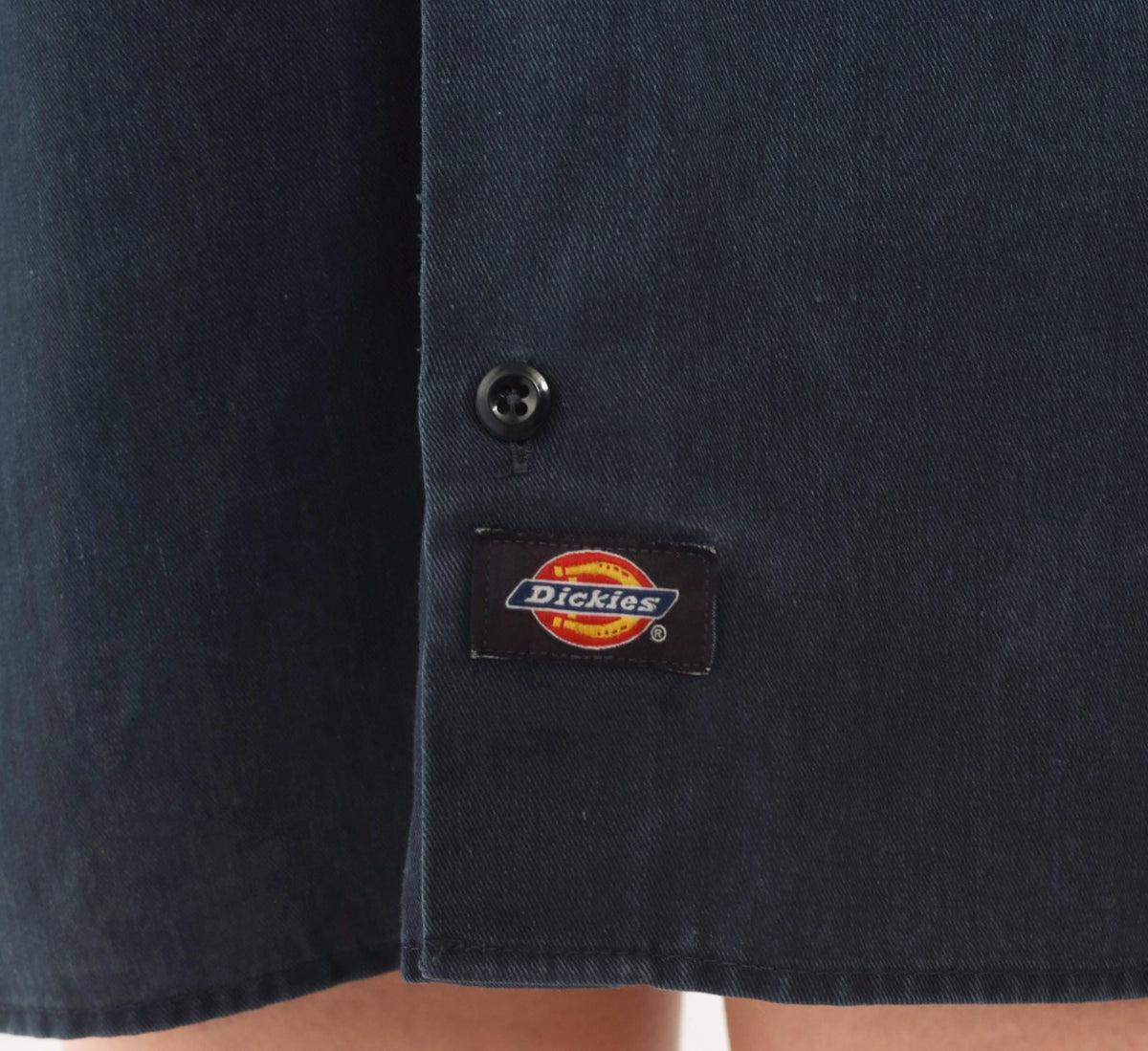 2000s Dickies Navy Work Shirt Button Front Camp Collar Small S