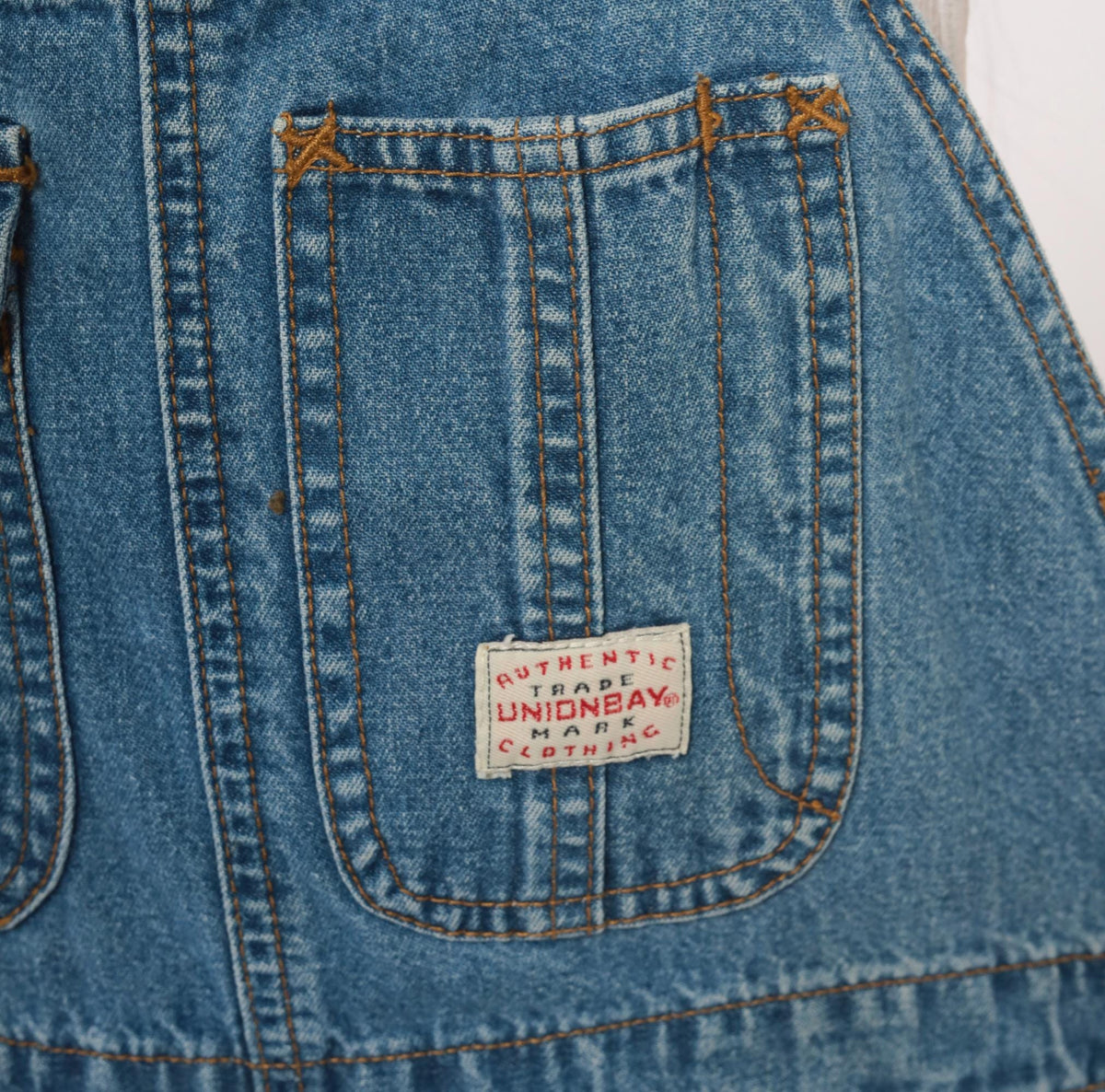90s Unionbay Denim Overalls Medium Blue Cargo Bib Dungarees