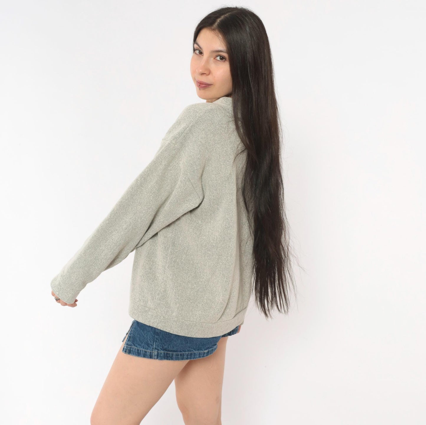 90s Arizona Embroidered Crewneck Sweater Tan Grey Speckled Niko's Large L