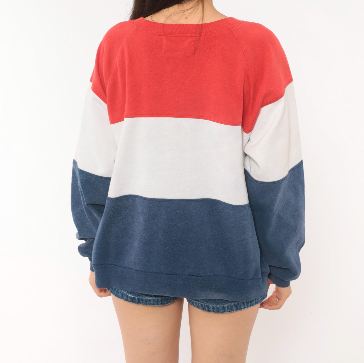 90s Rhoda Z Idaho Centennial Color Block Sweatshirt Red Navy Crewneck Medium