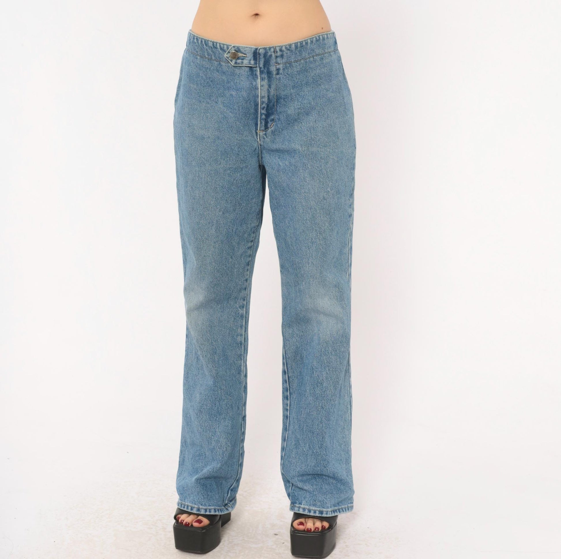 90s Paris Blues Light Wash Straight Leg Jeans Pocketless Cotton Medium