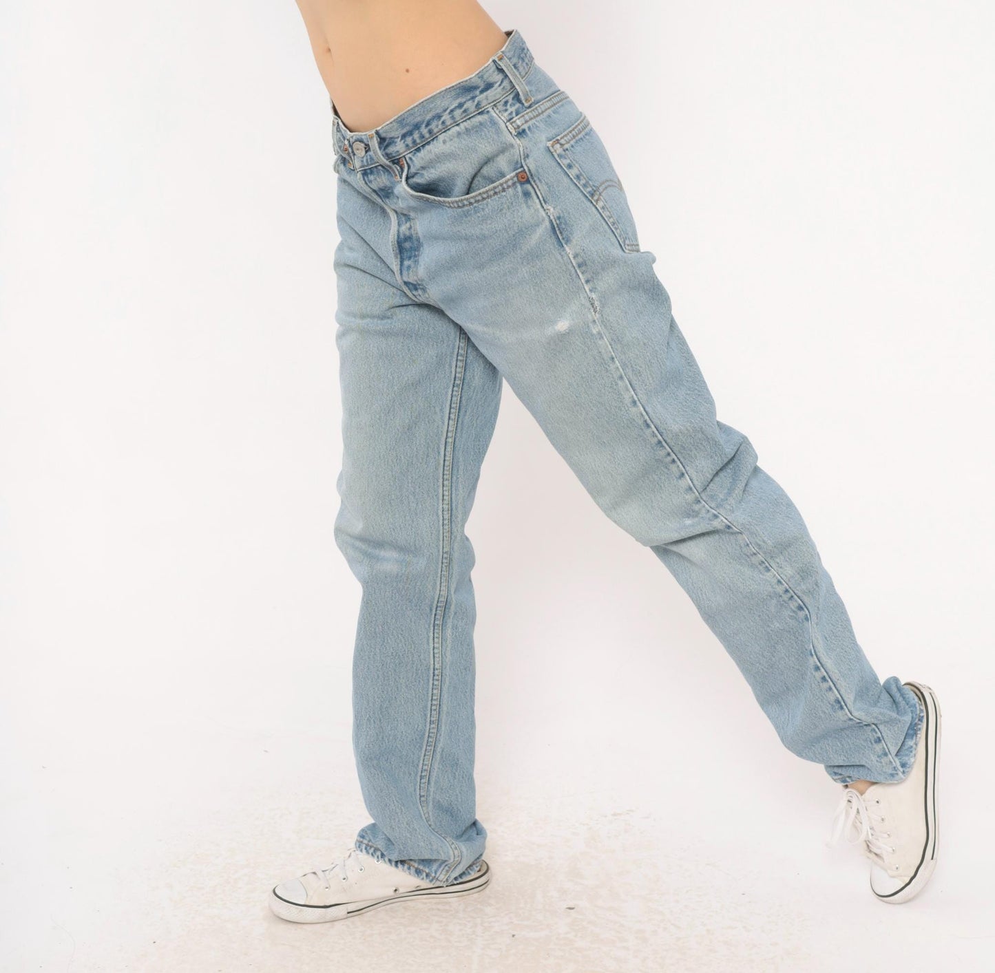 90s Levi's 501 Light Wash Straight Leg High Waist Jeans Medium