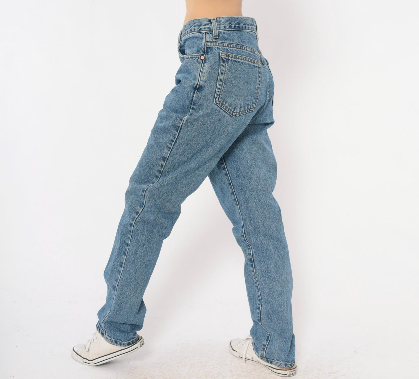 90s Calvin Klein High-Waist Straight Jeans Medium Wash Blue Small S