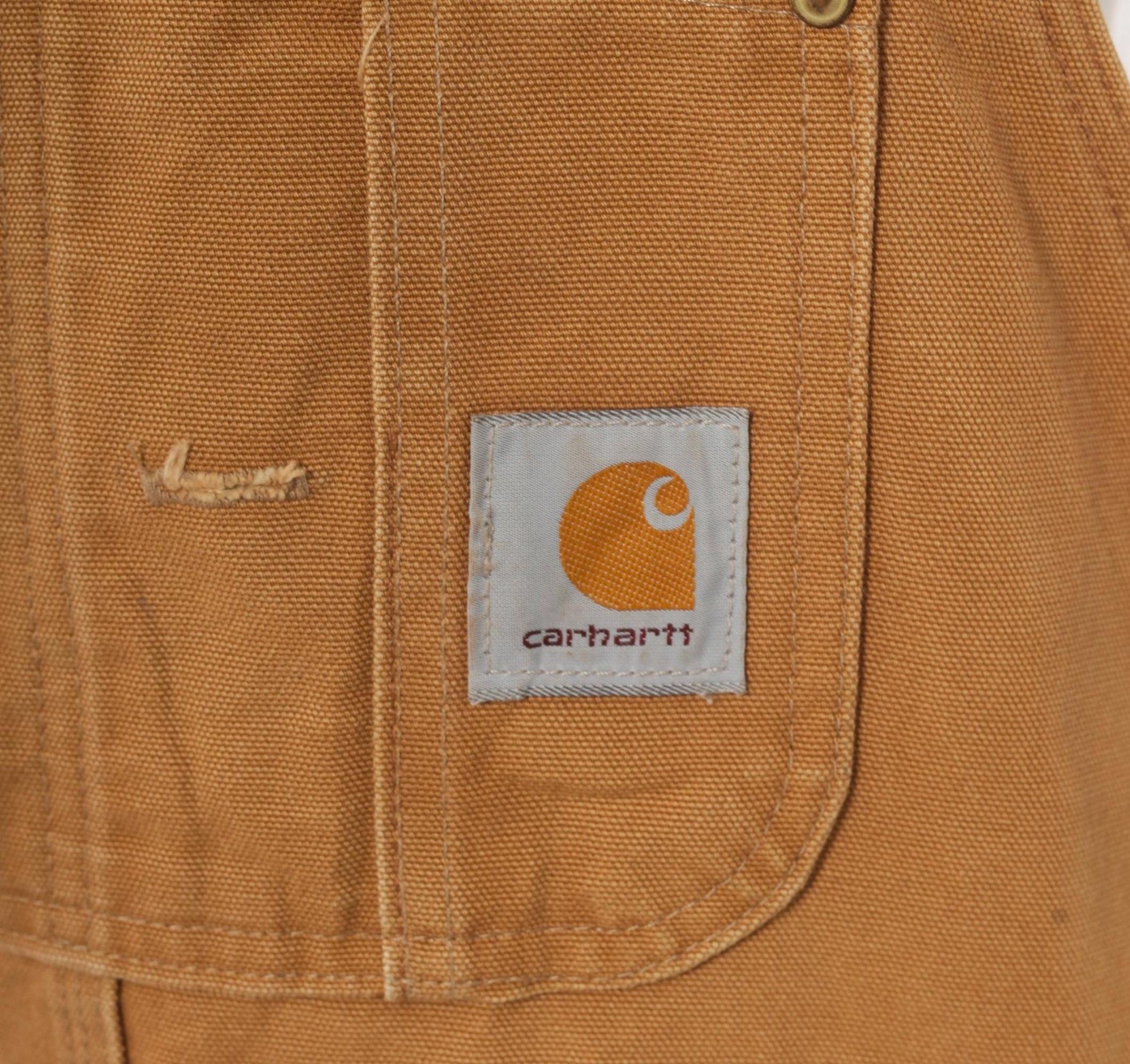 Carhartt Double Knee Bib Overalls Tan Duck Canvas Workwear Extra Large XL