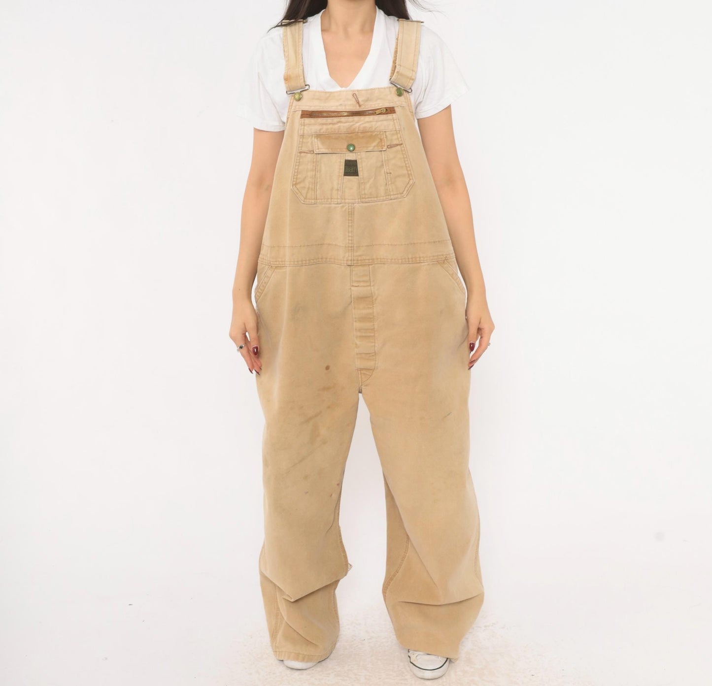 90s Liberty Canvas Bib Overalls Tan Workwear Unisex Large