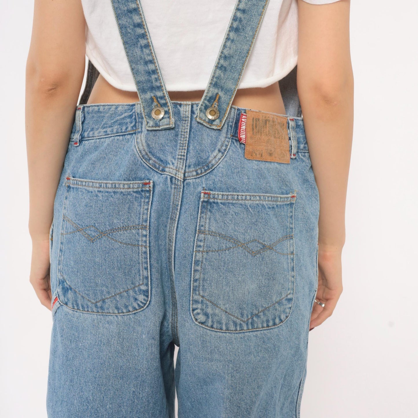 90s Union Bay Denim Overalls Light Wash Bib Front Cotton Medium