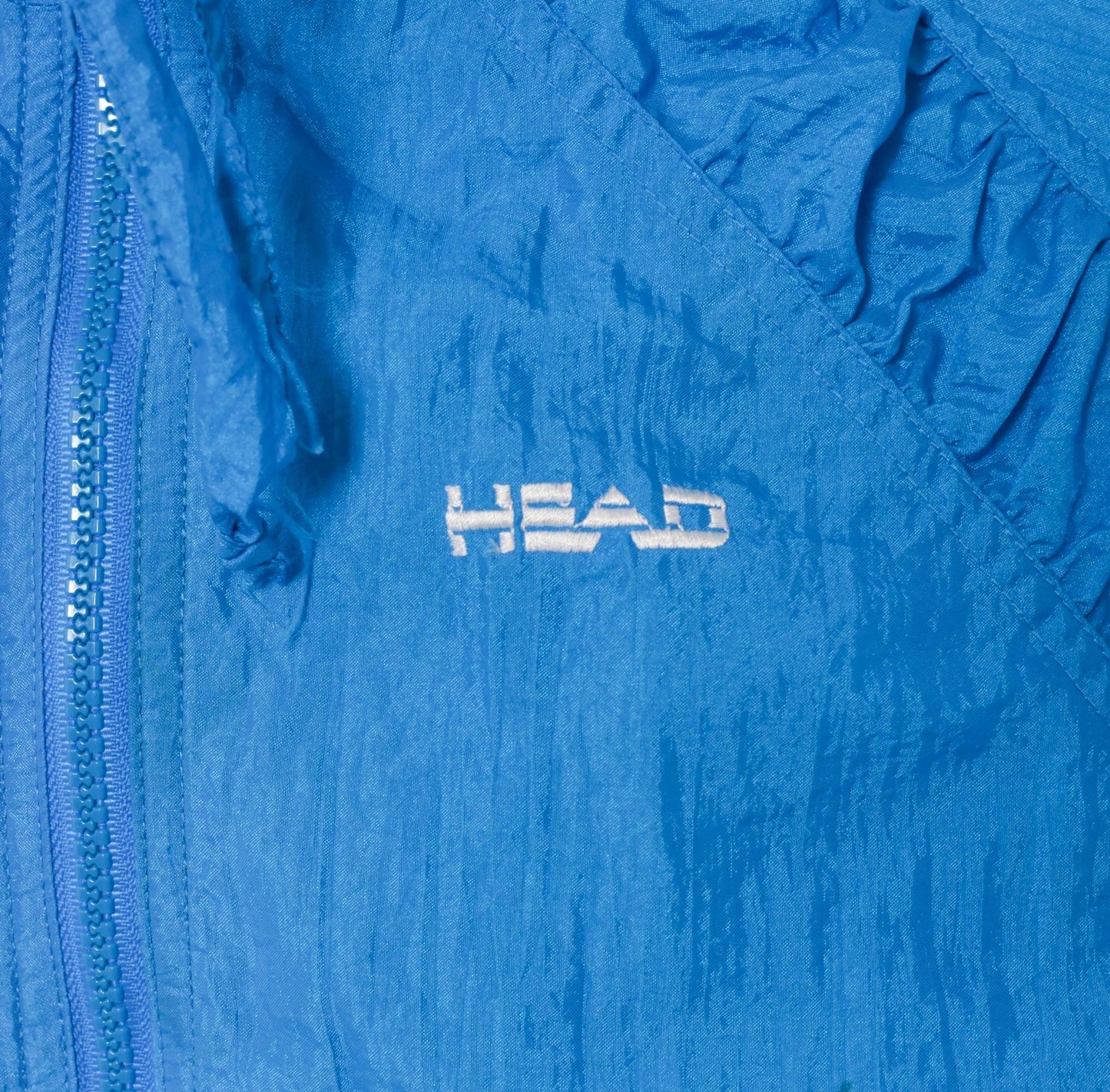 90s Head Windbreaker Cobalt Blue Nylon Zip Jacket Medium