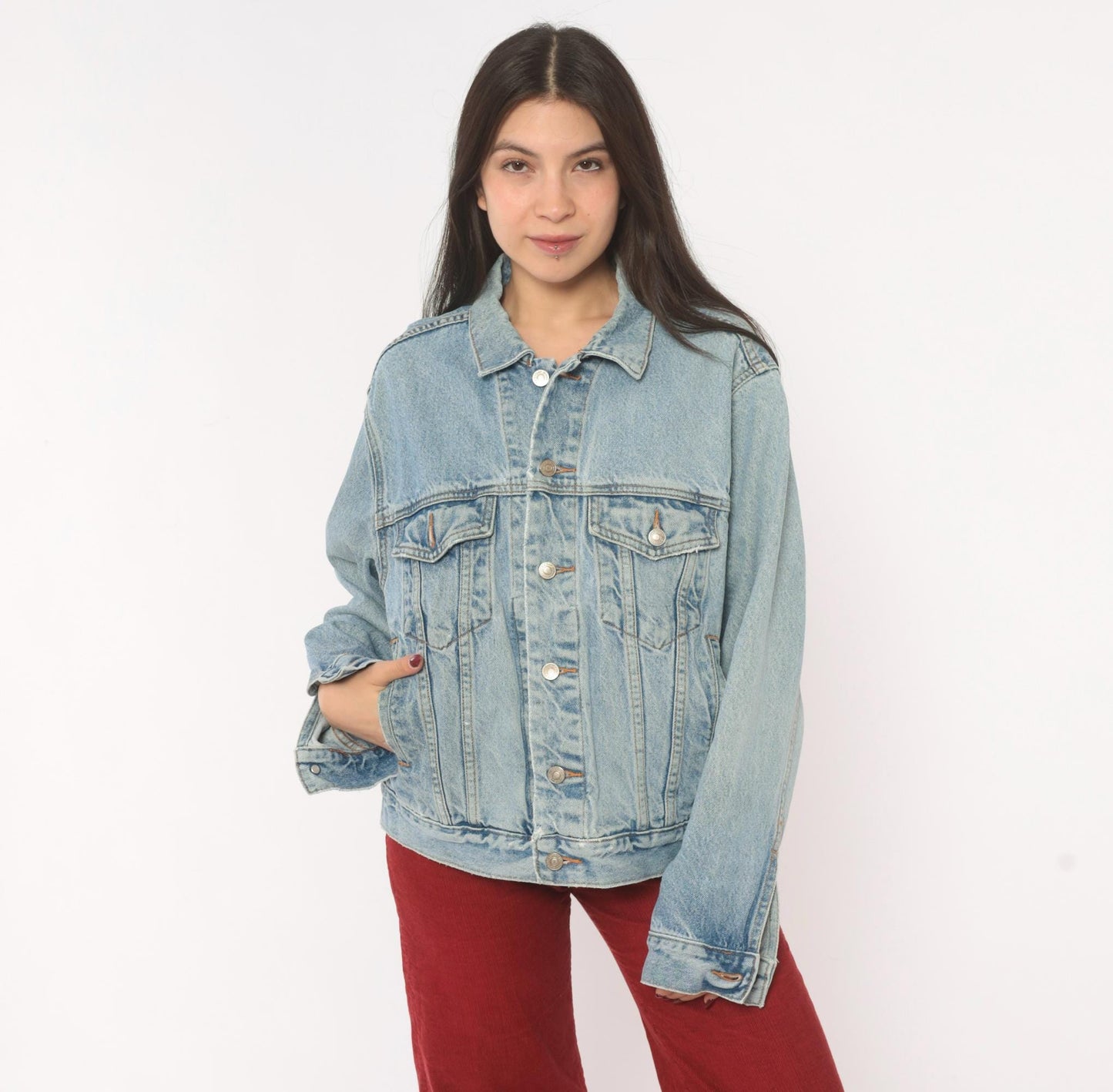 90s Gap Blue Jeans Light Wash Denim Trucker Jacket Small S