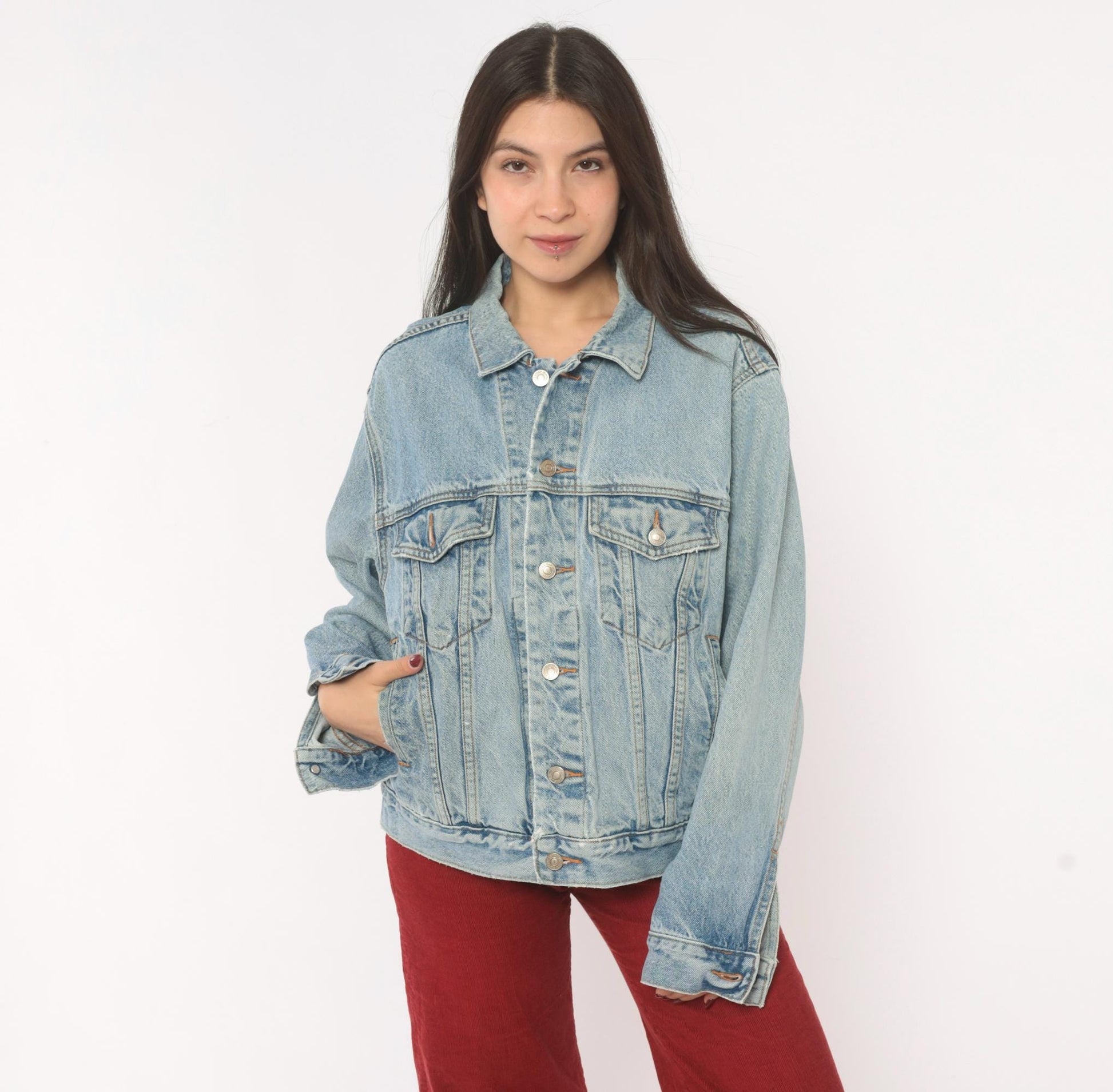 90s Gap Blue Jeans Light Wash Denim Trucker Jacket Small S