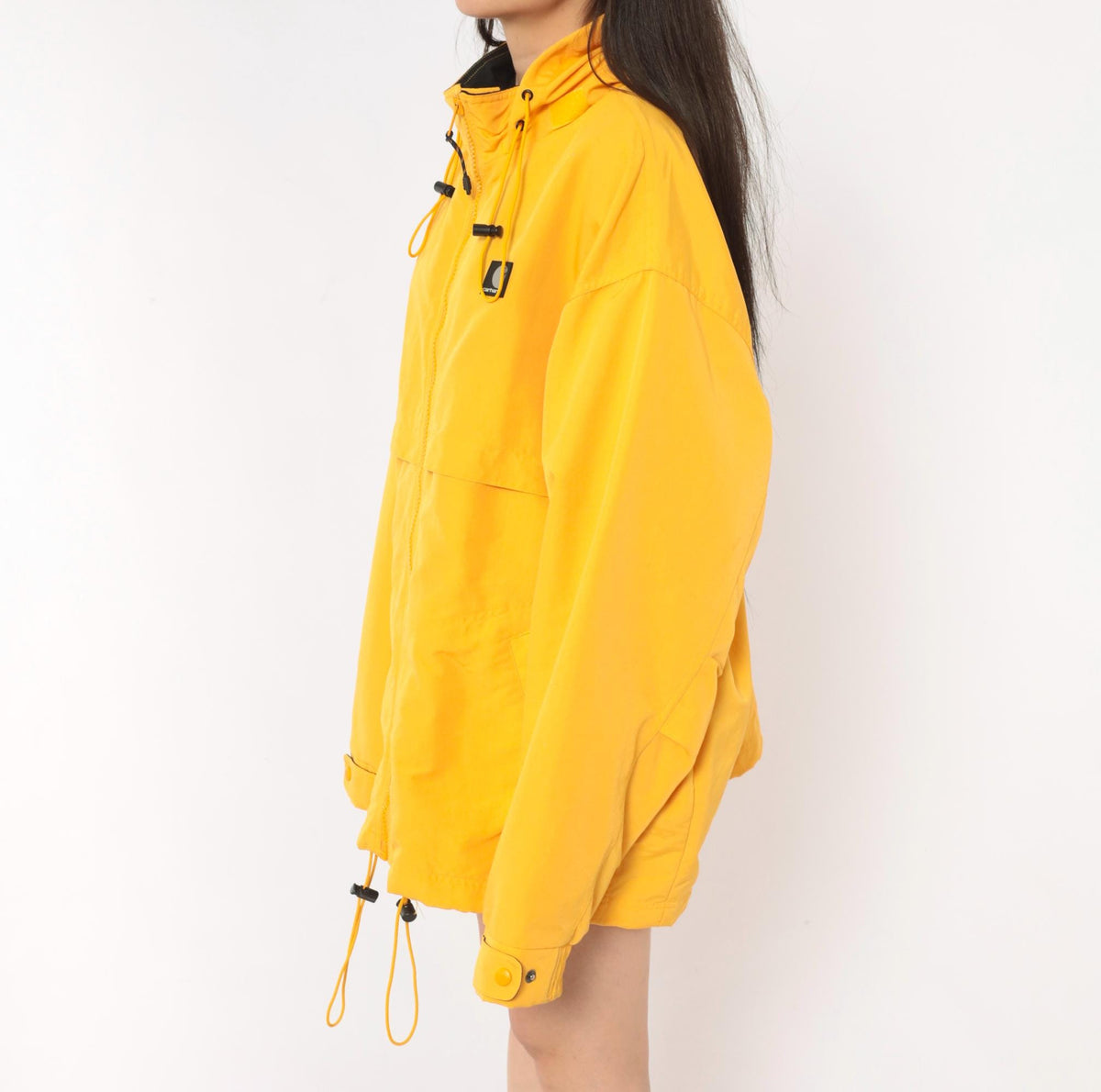2000s Carhartt Yellow Hooded Windbreaker Jacket Storm Flap XXL