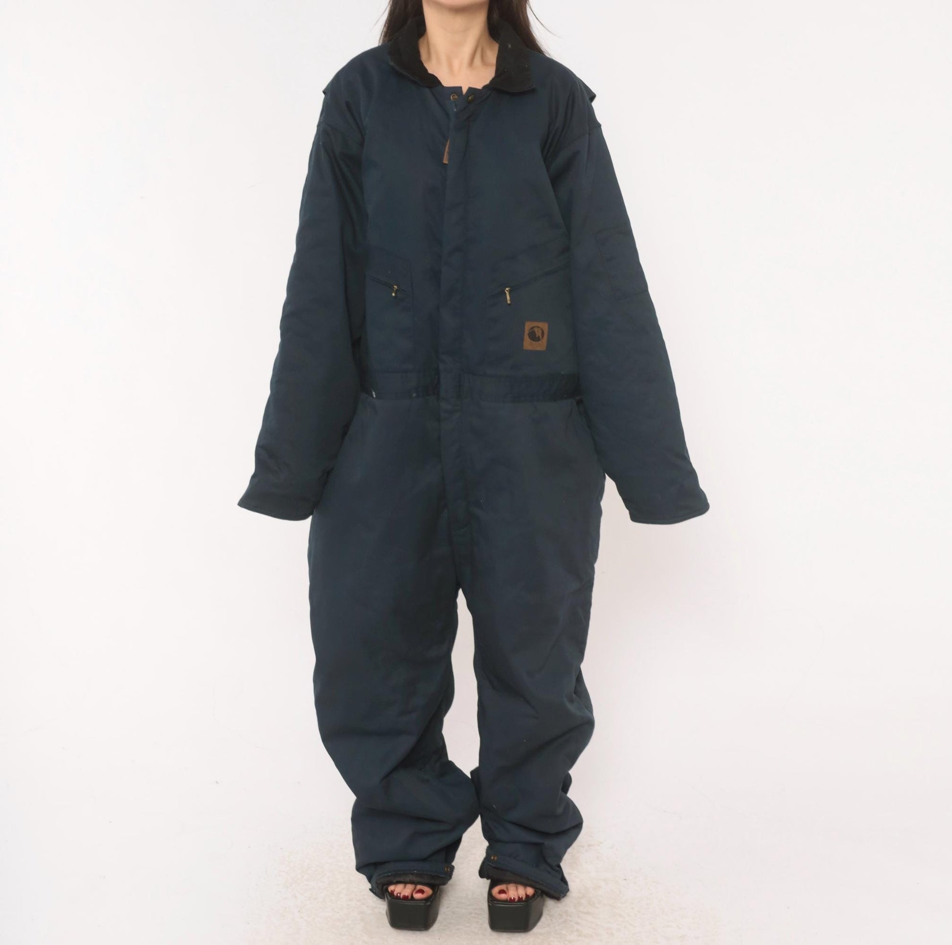 2000s Berne Apparel Navy Insulated Coveralls Quilted Jumpsuit Plus Size XXL