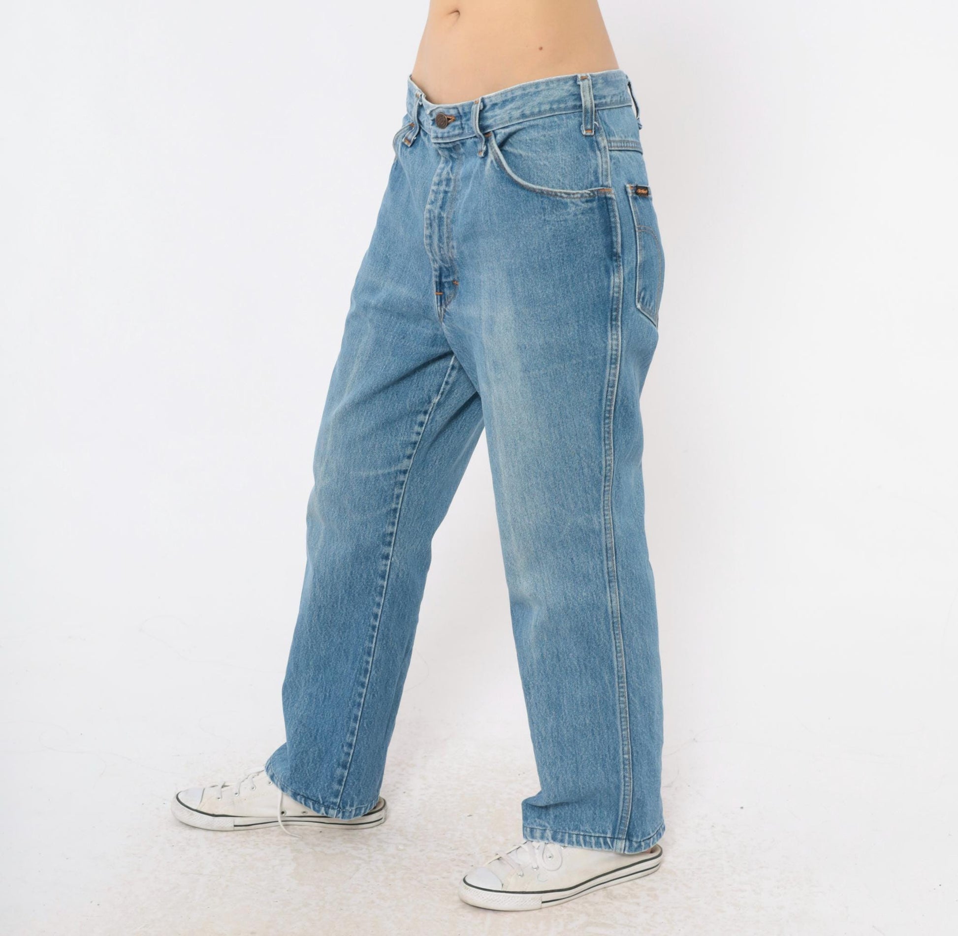 90s Dickies Light Stonewash Jeans High Rise Straight Leg Blue Cotton 34x31