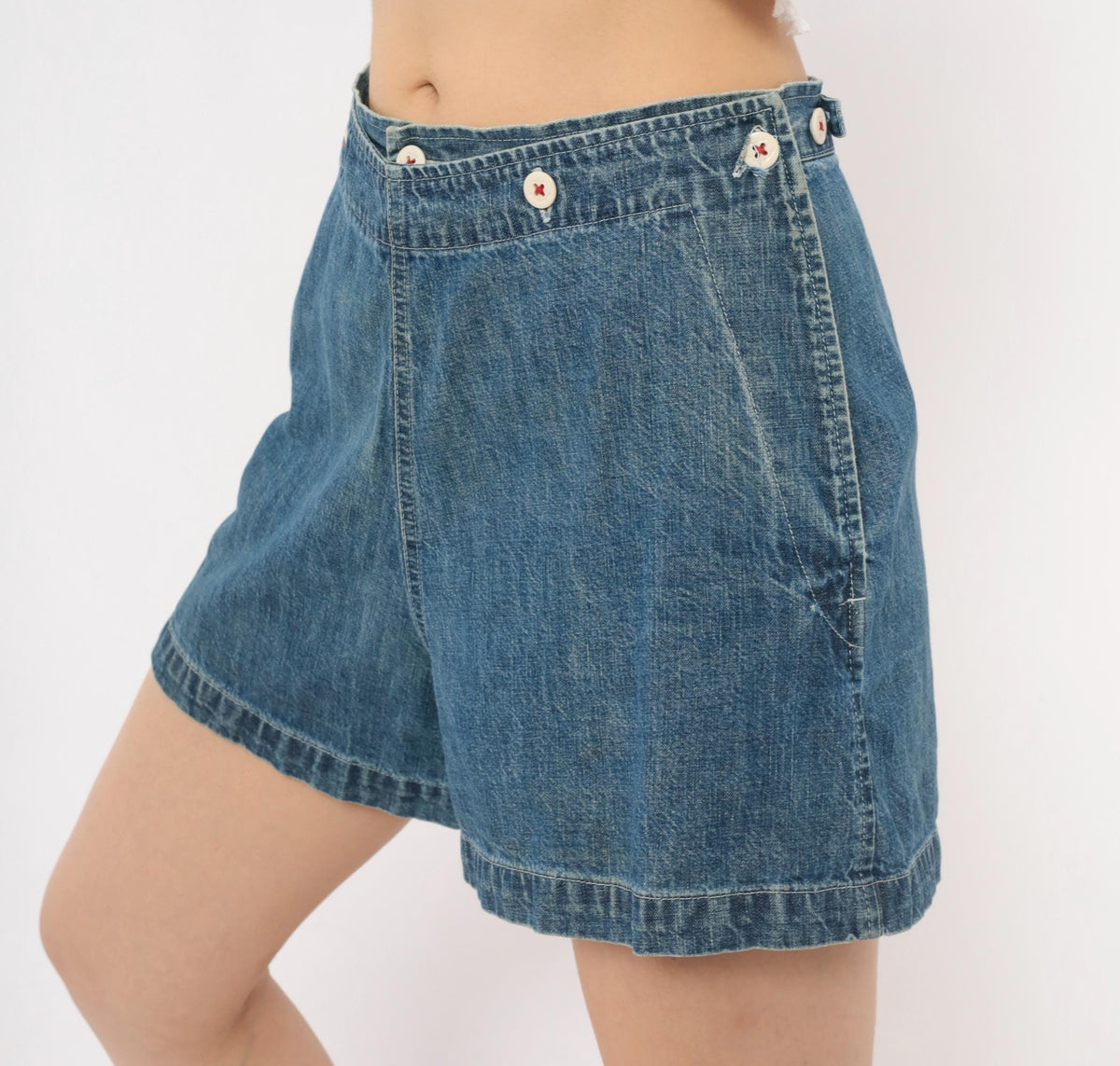Y2K Ralph Lauren Denim Shorts Blue High Waist Cotton Medium M
