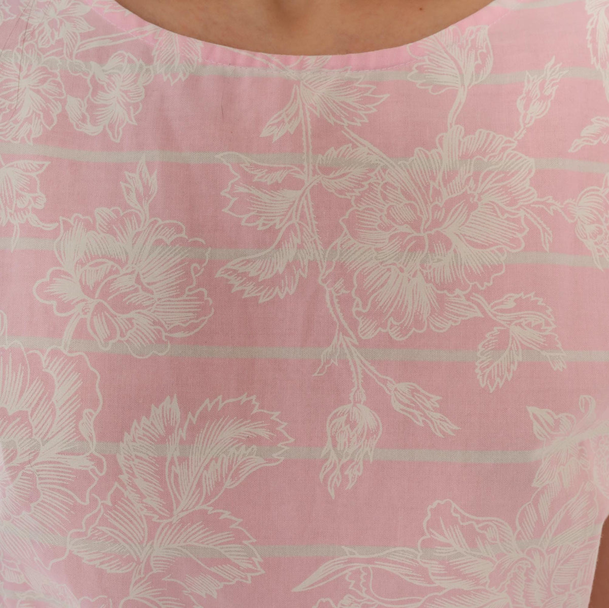 90s Deb Pink Floral Botanical Romper Cotton Cap Sleeve Playsuit Small