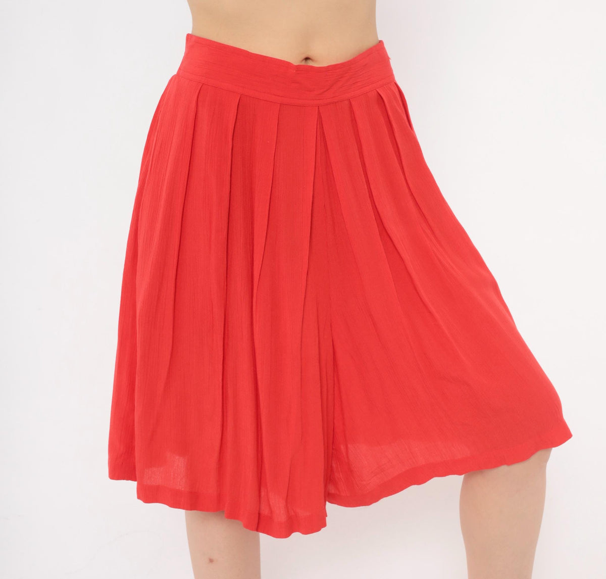 80s Sk & Company Red Culottes High Waist Pleated Wide Leg Shorts Large