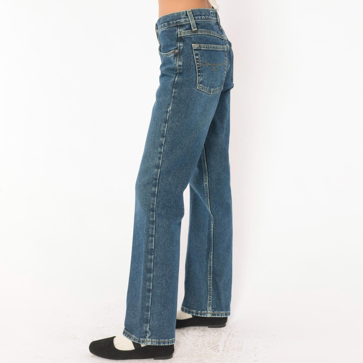 Y2K Cruel Girl Low Rise Straight Leg Jeans Medium Wash Cotton Extra Small XS