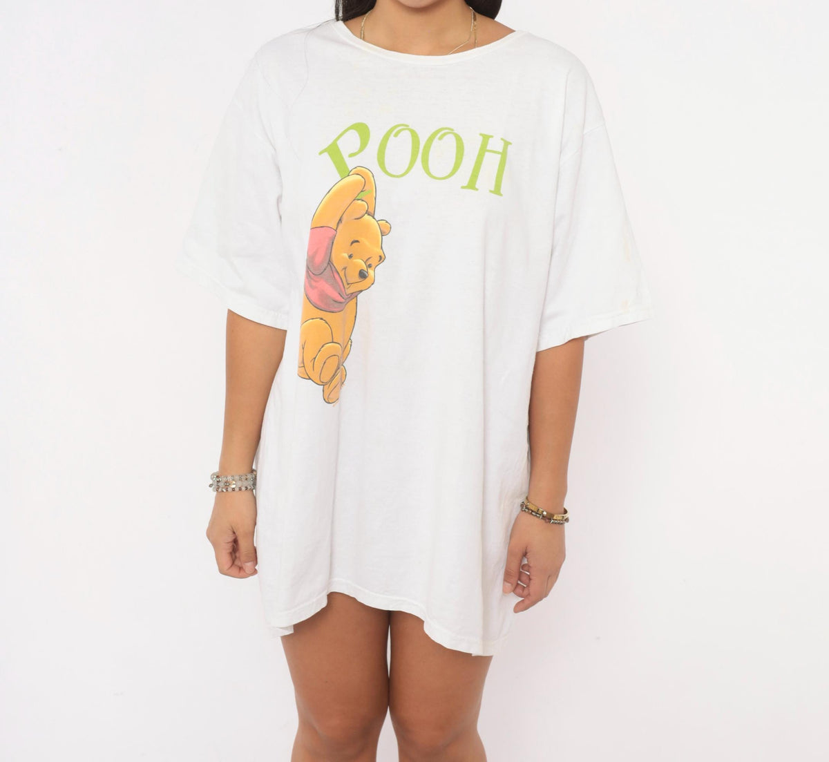90s Winnie The Pooh Graphic Tee Disney White Cotton Tunic Extra Large XL