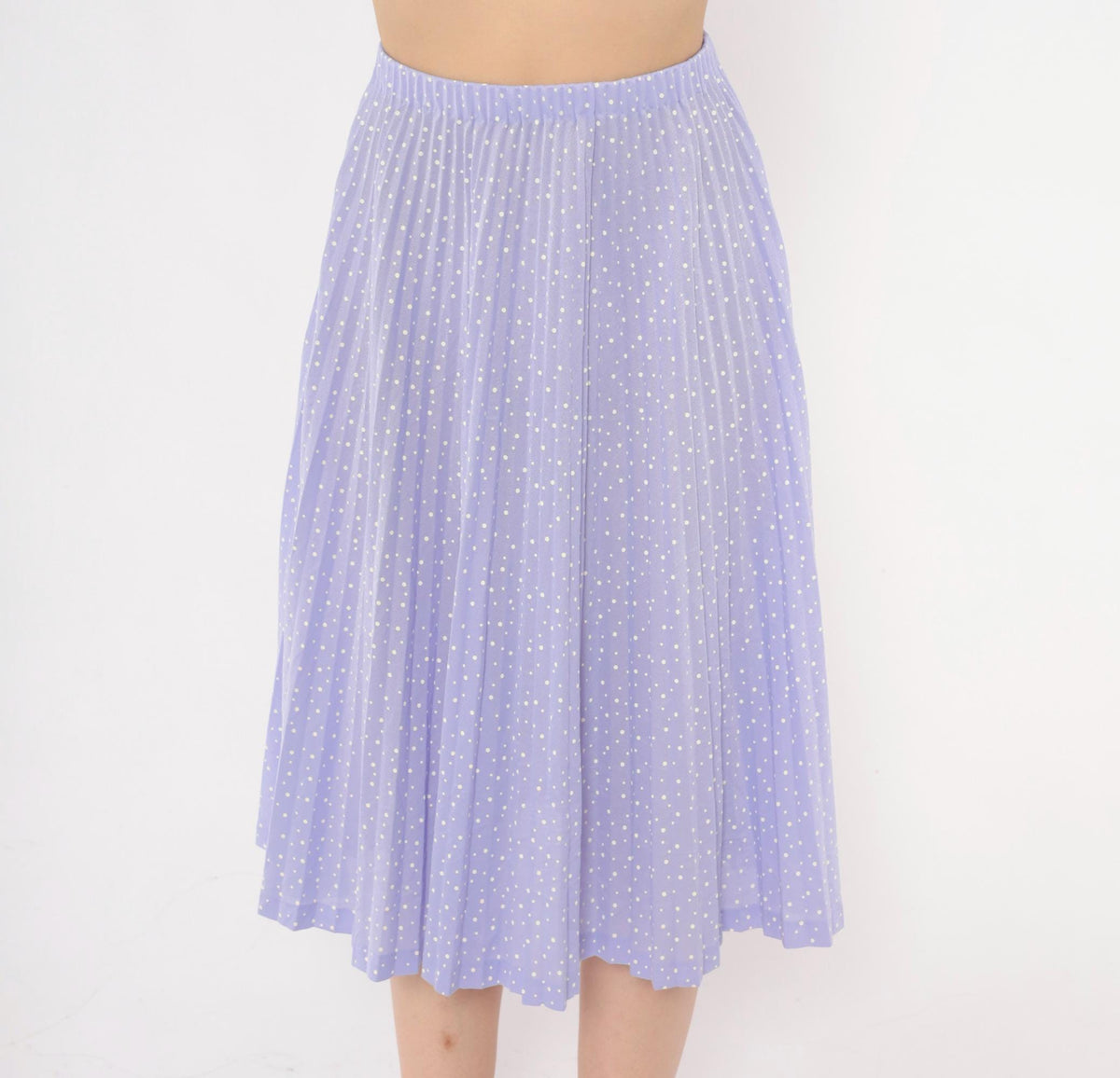 70s Graff Californiawear Accordion Pleated Skirt Lavender Polka Dot XS