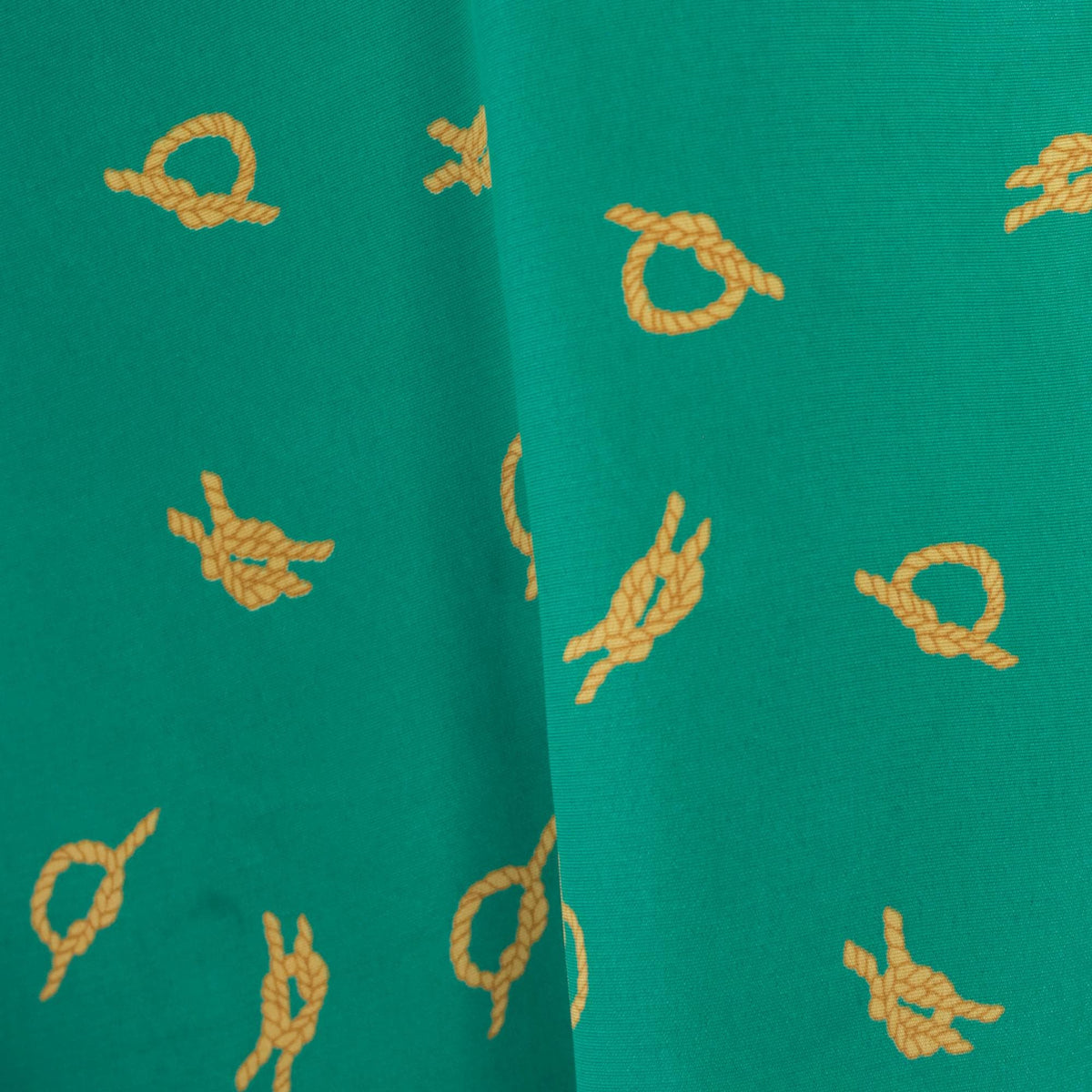 90s Leslie Fay Nautical Knot Print Blouse Teal Camp Collar Large L