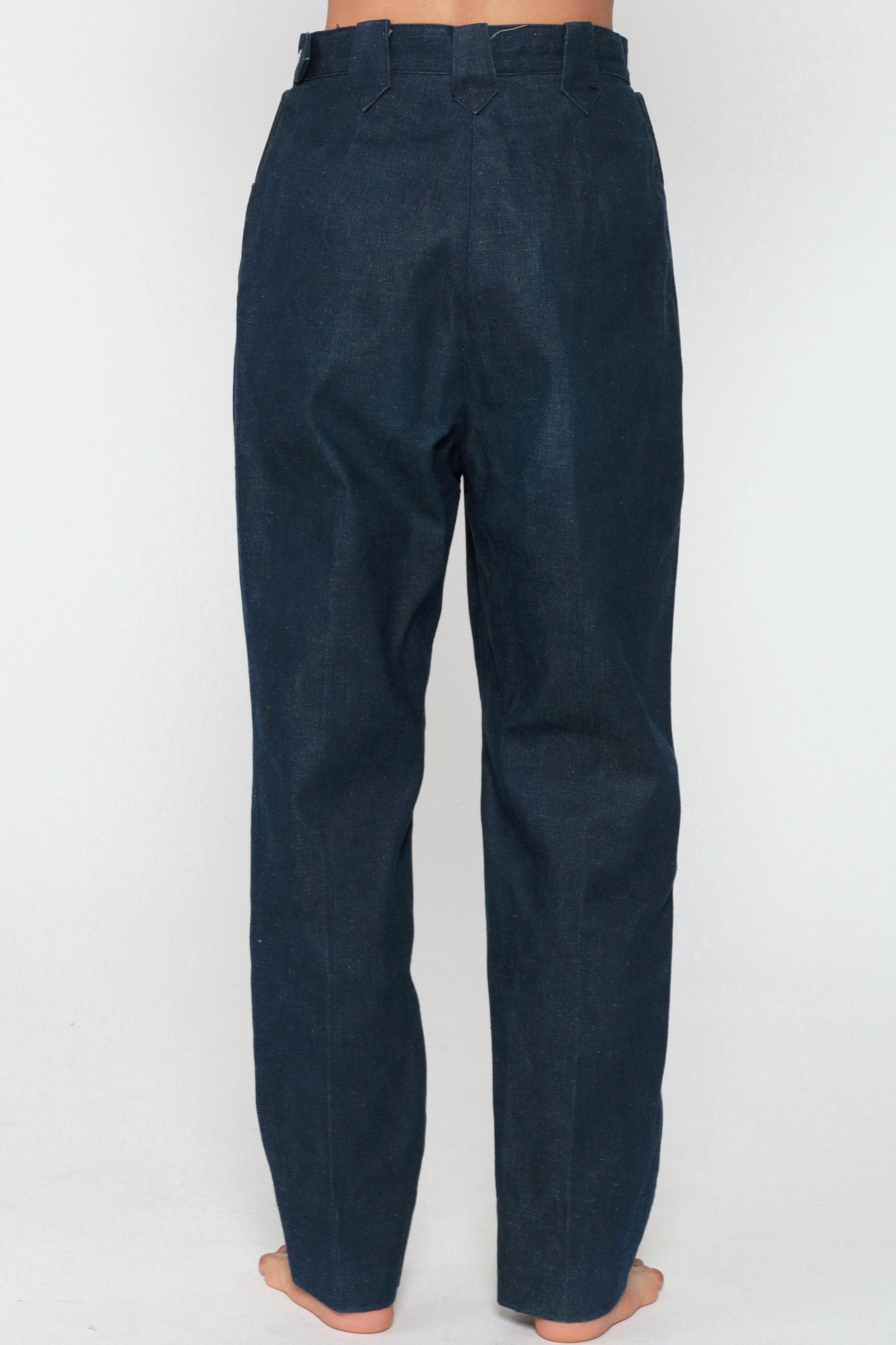 1950s Levi's Shorthorn Western Jeans Dark Blue Side Zip Sanforized Extra Small