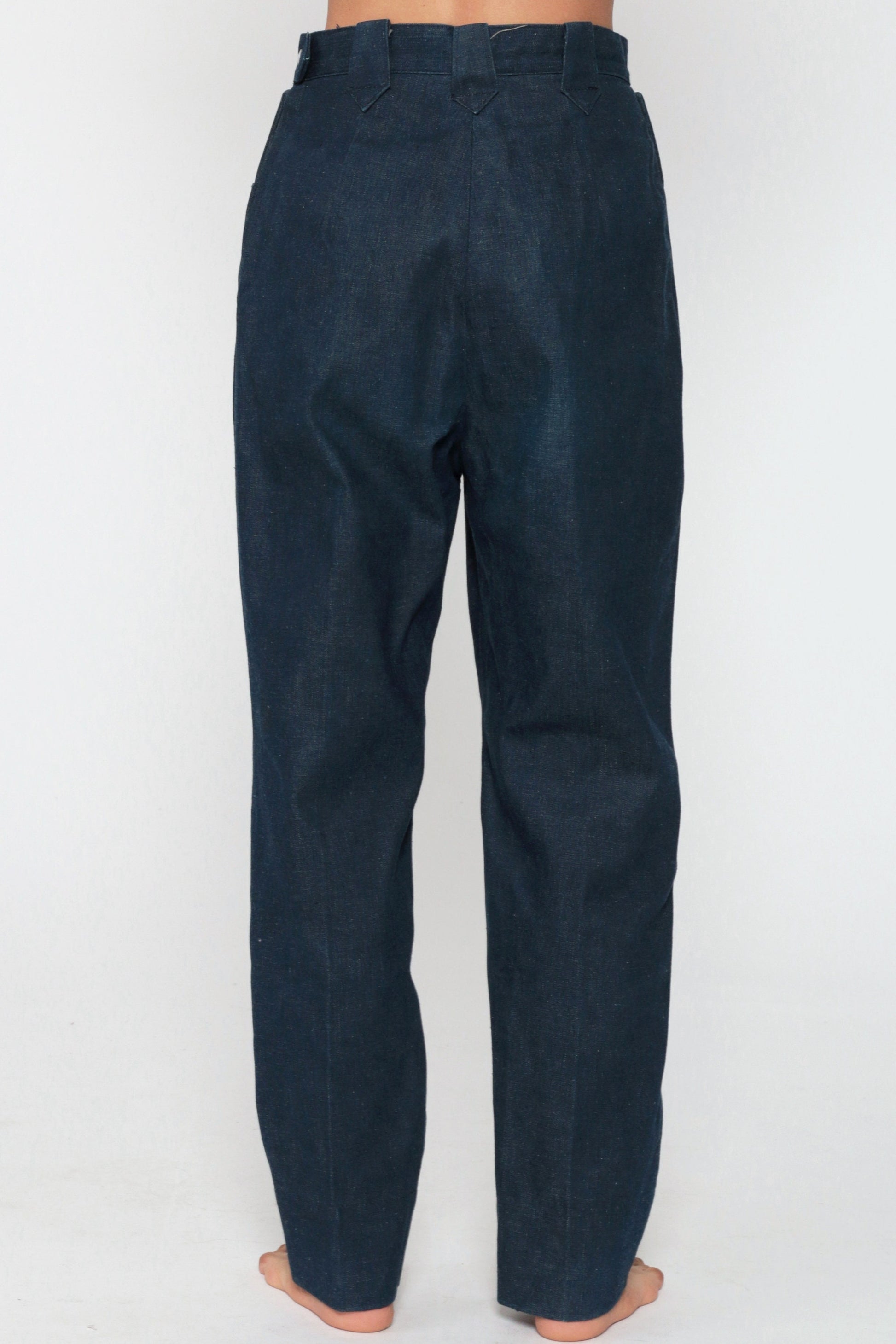 1950s Levi's Shorthorn Western Jeans Dark Blue Side Zip Sanforized Extra Small