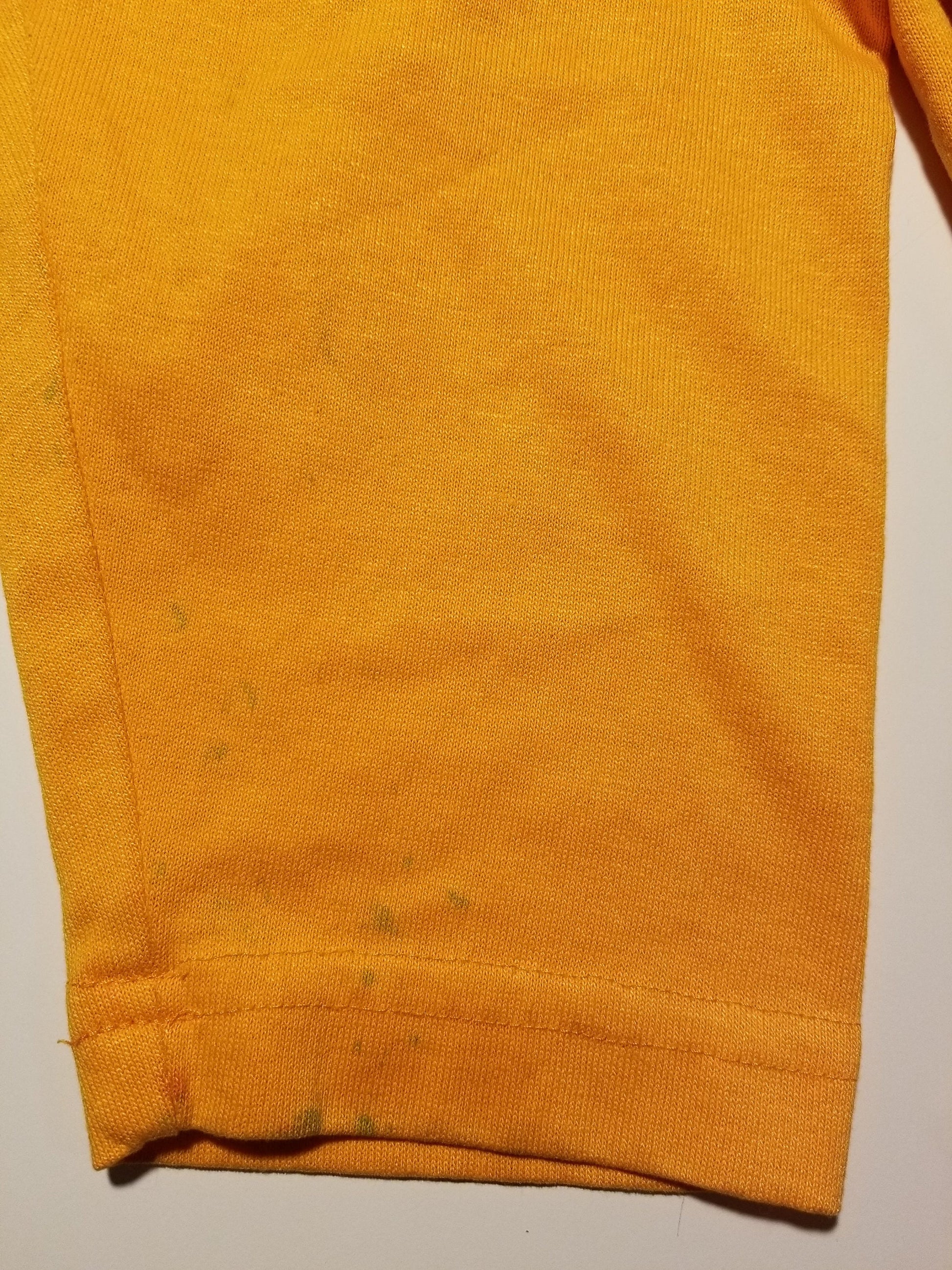 90s Europe Travel Graphic Long Sleeve T-Shirt Yellow Cotton Extra Large XL