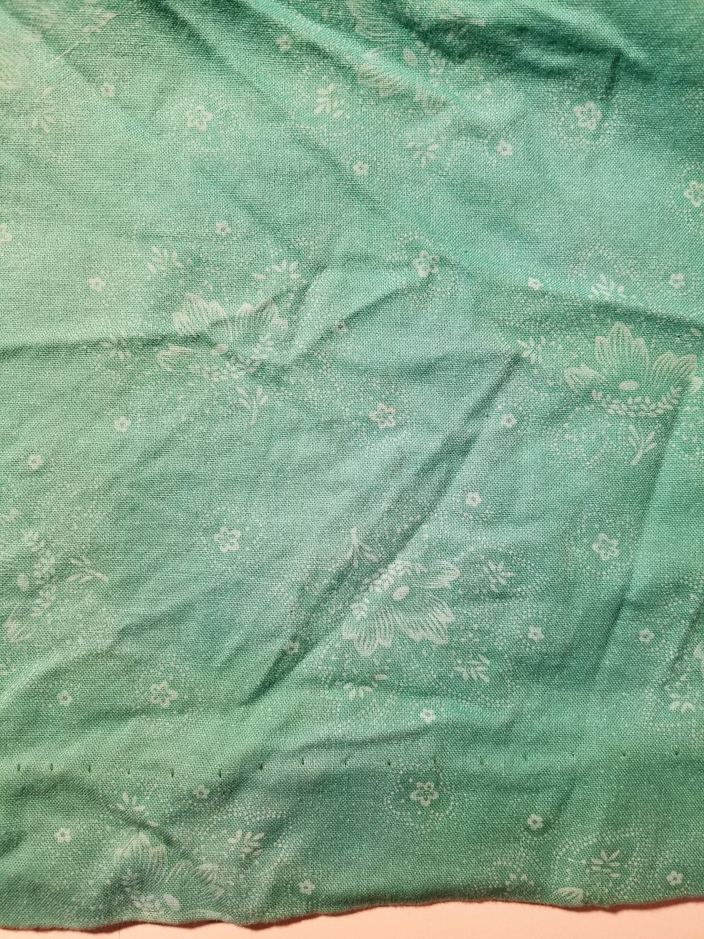 60s Green Floral Babydoll Dress Puff Sleeve Mini Empire Waist Small