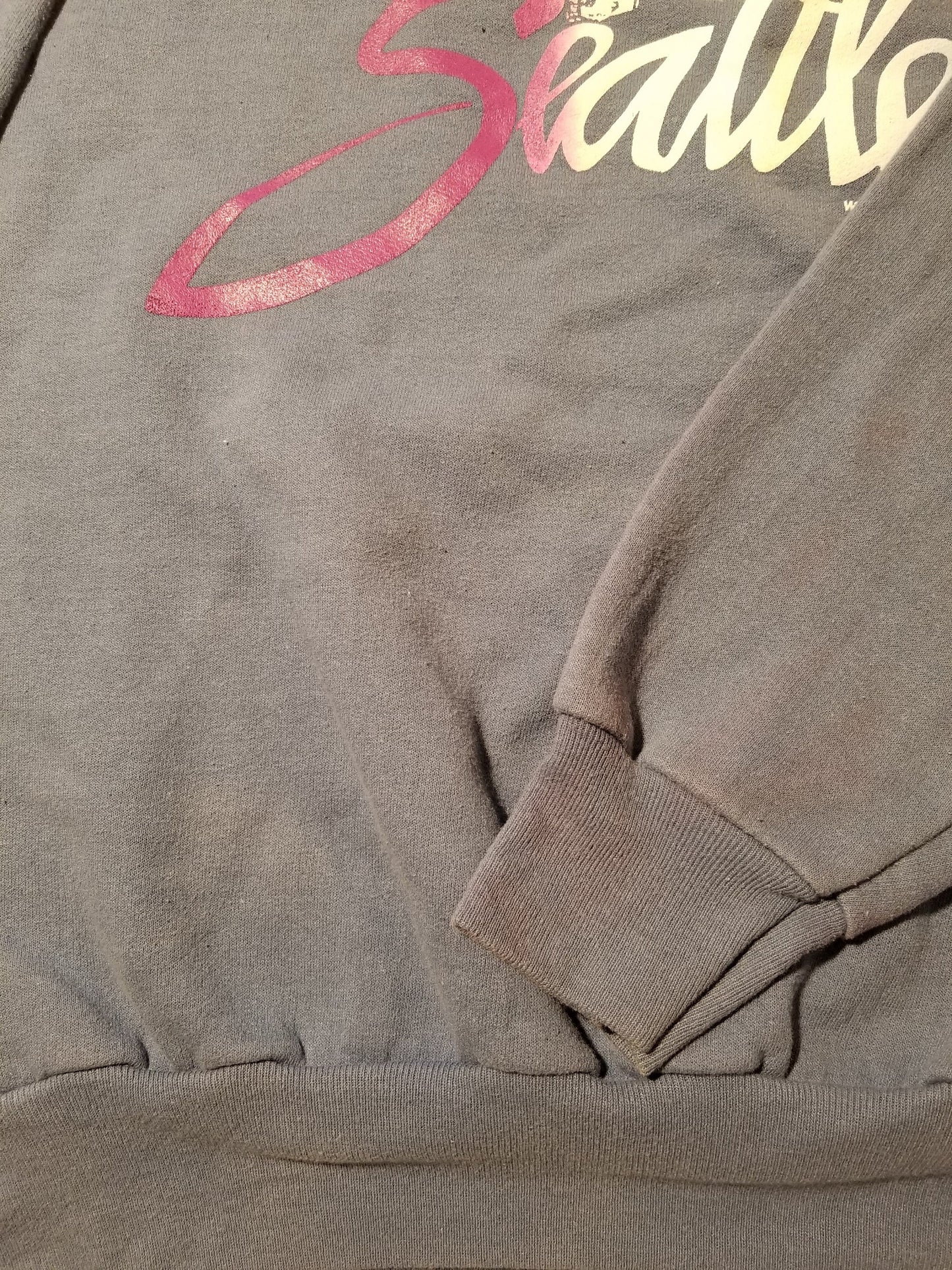 80s Seattle Space Needle Washington Graphic Sweatshirt Blue Extra Small