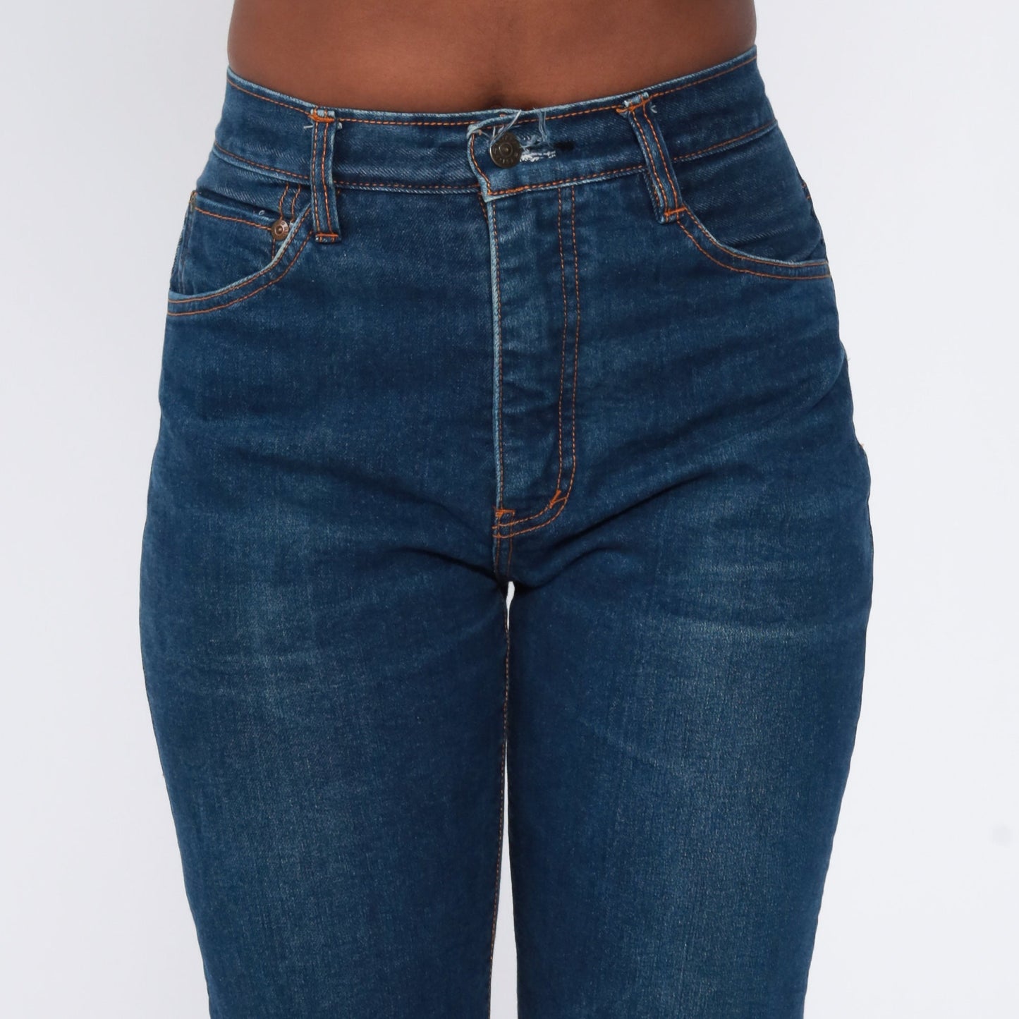 80s Big Stone Dark Blue High Waisted Bootcut Jeans Small 26