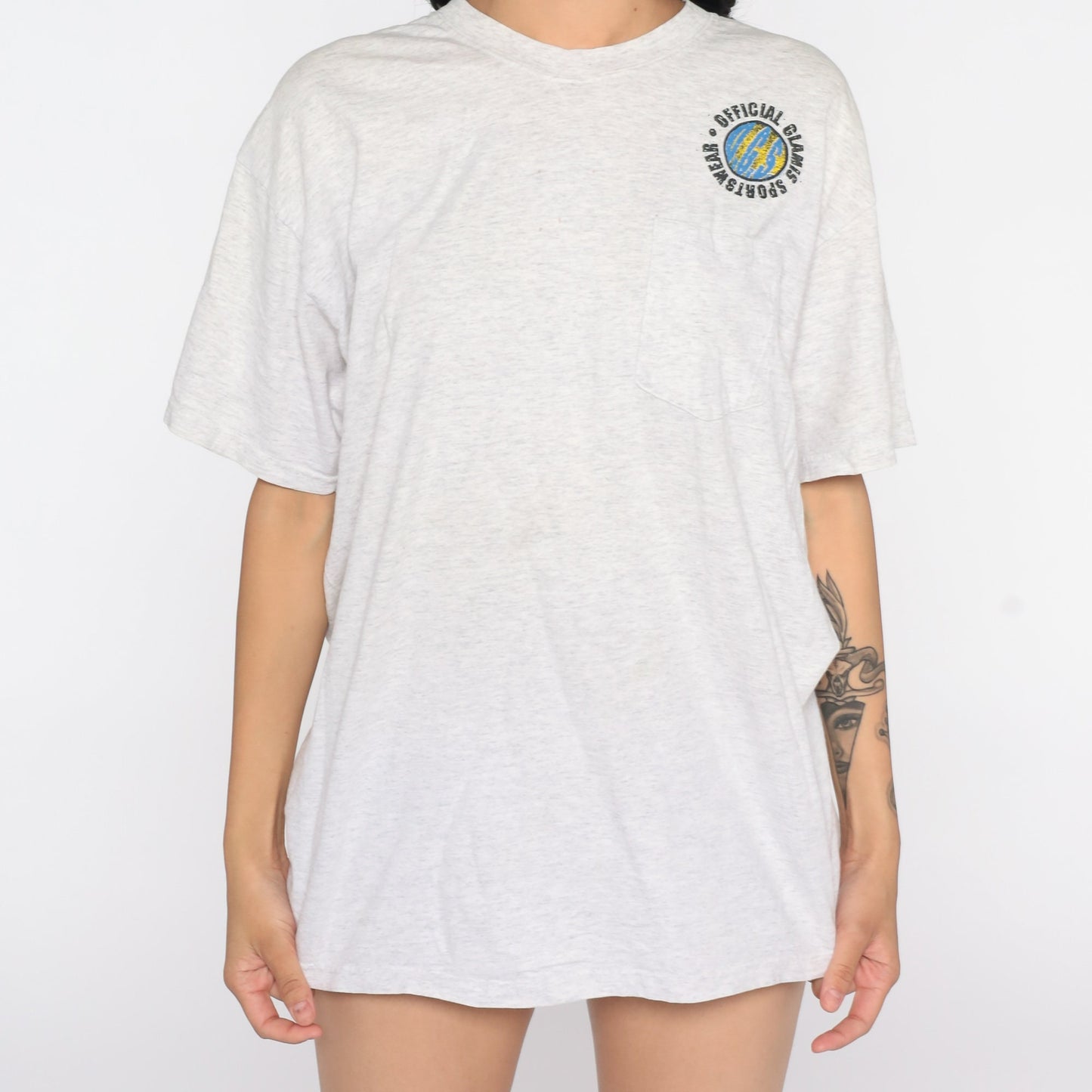 90s Glamis Sportswear Dune Buggy Graphic T-Shirt Cotton Grey Large