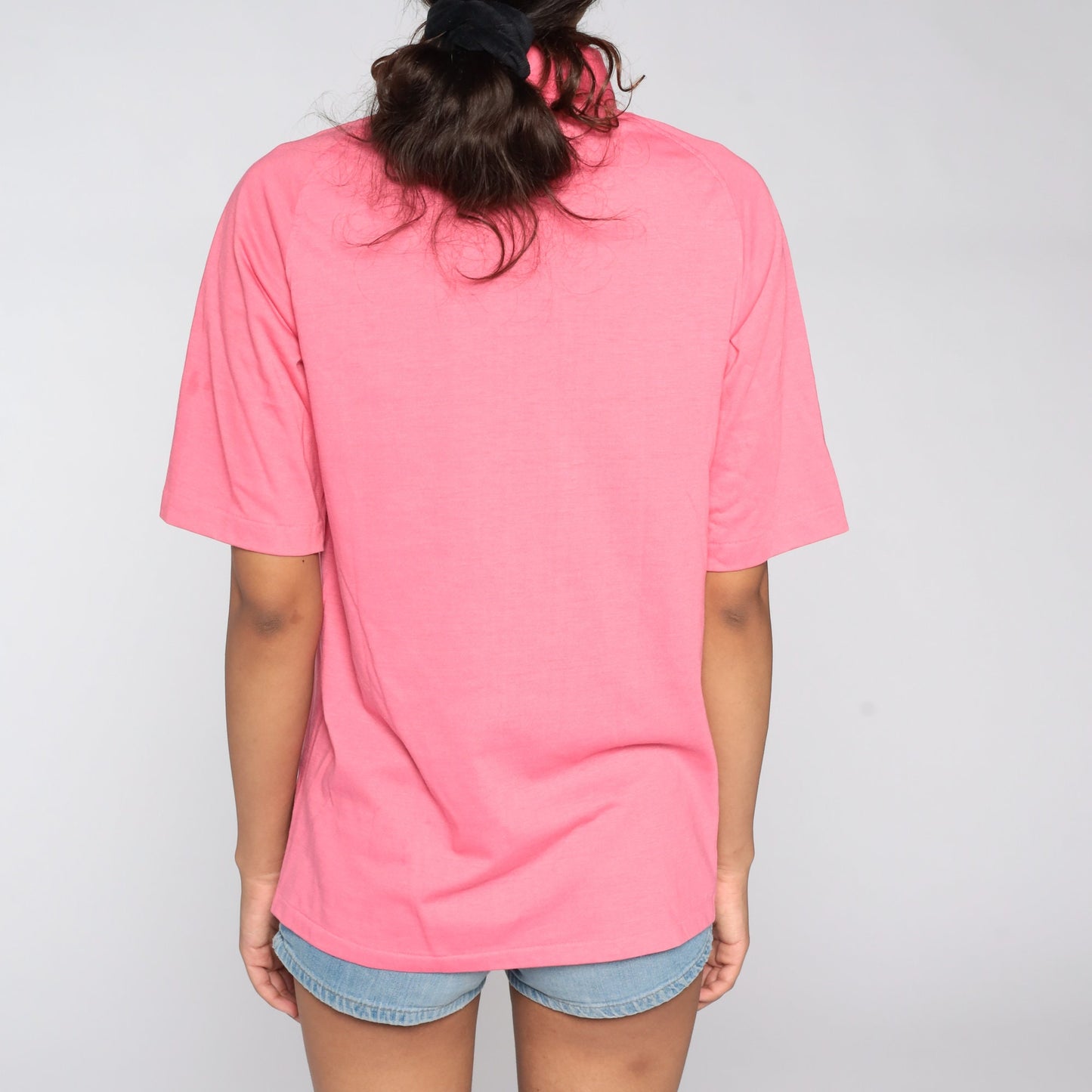 80s Munsingwear Polo Shirt Pink Half-Button Cotton Blend Small Medium