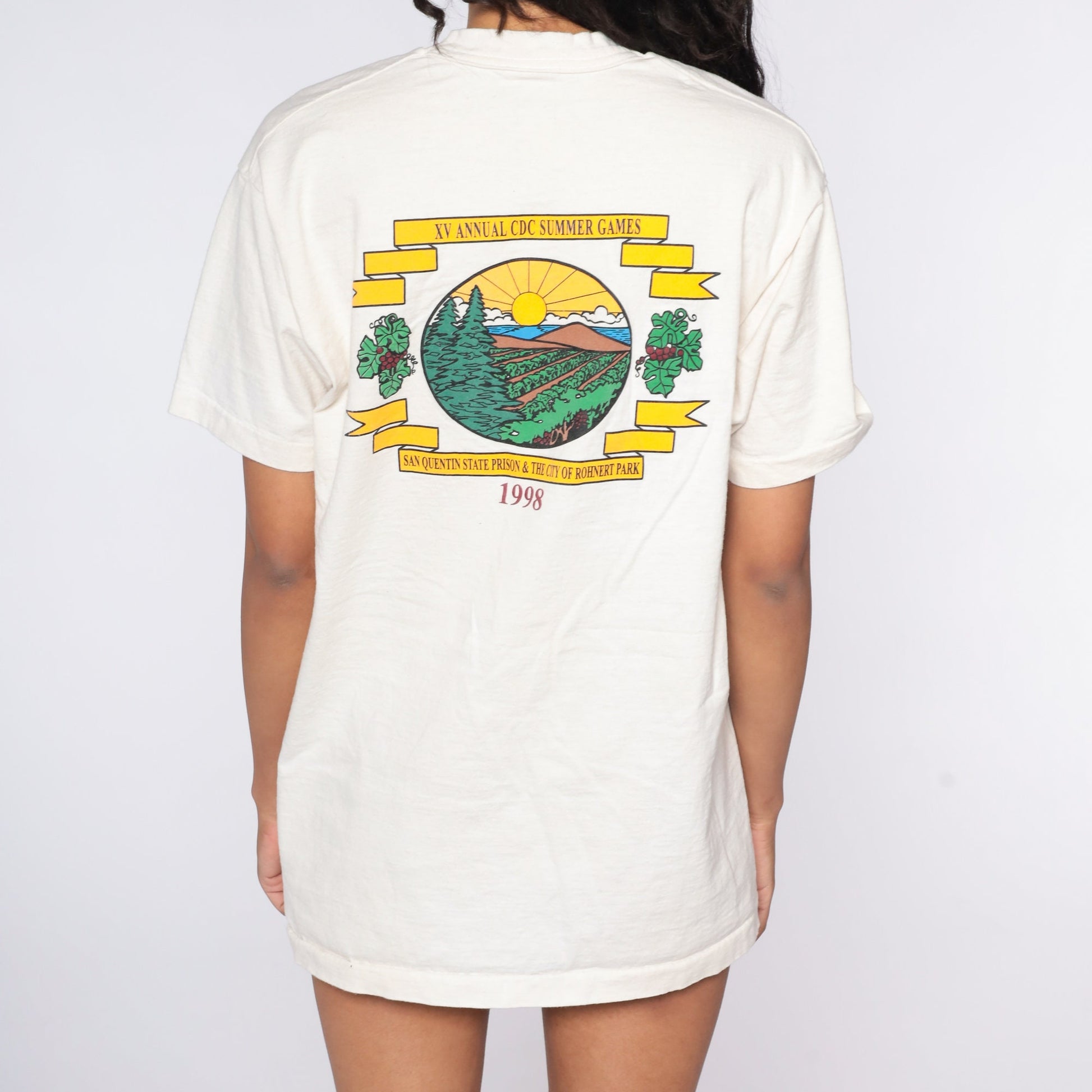 1998 CDC Summer Games San Quentin Prison Graphic Tee Cotton Medium