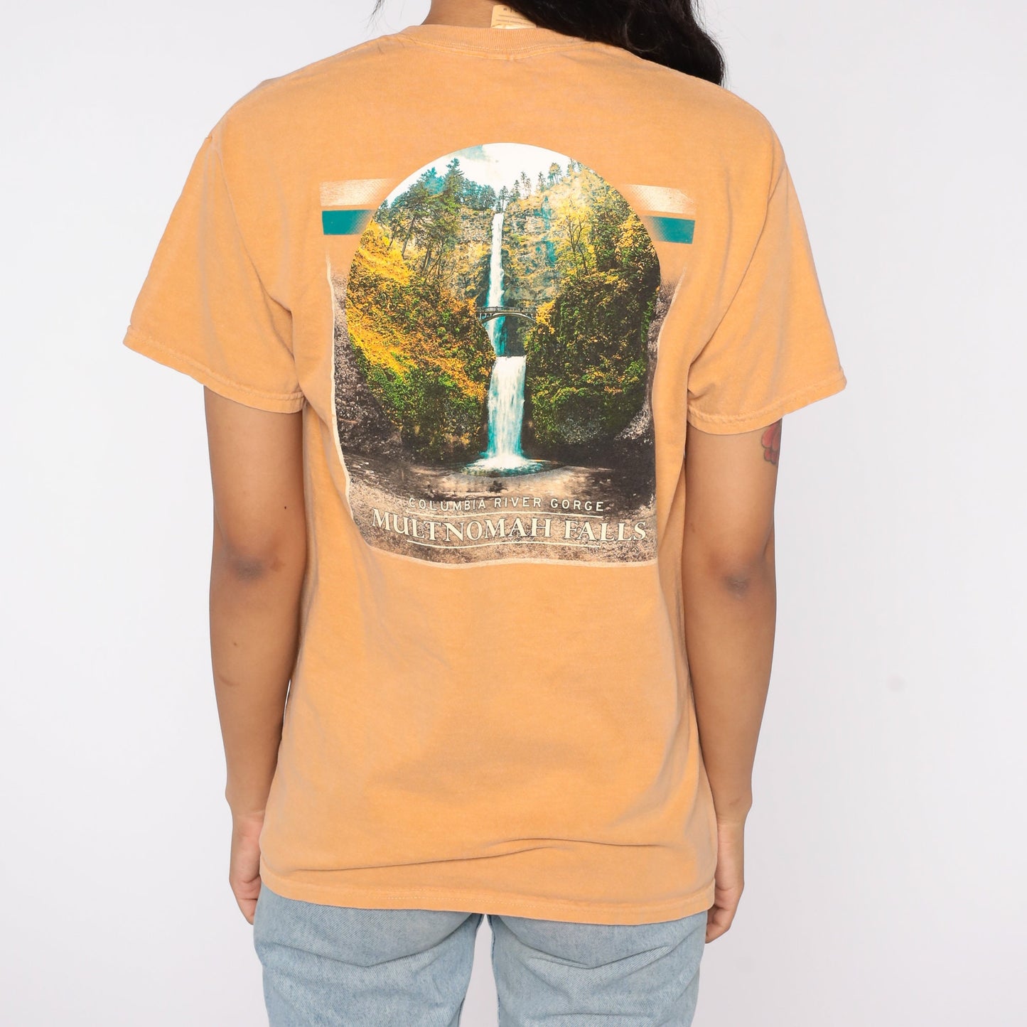 90s Multnomah Falls Oregon Graphic T-Shirt Cotton Tee Medium