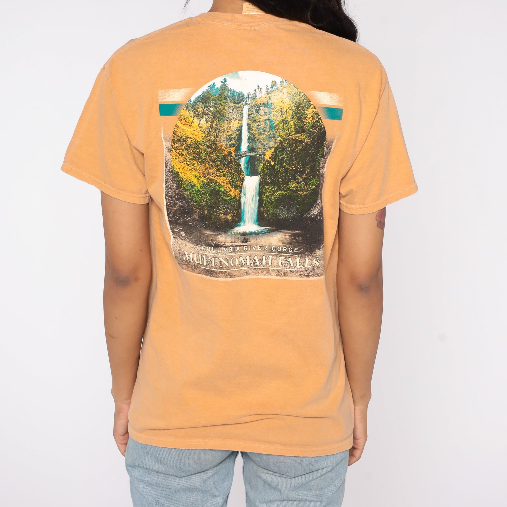 90s Multnomah Falls Oregon Graphic T-Shirt Cotton Tee Medium