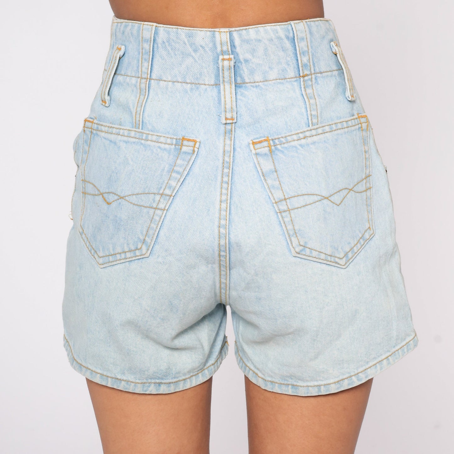 90s Light Wash Denim Shorts High Waisted Jean Shorts Extra Small XS