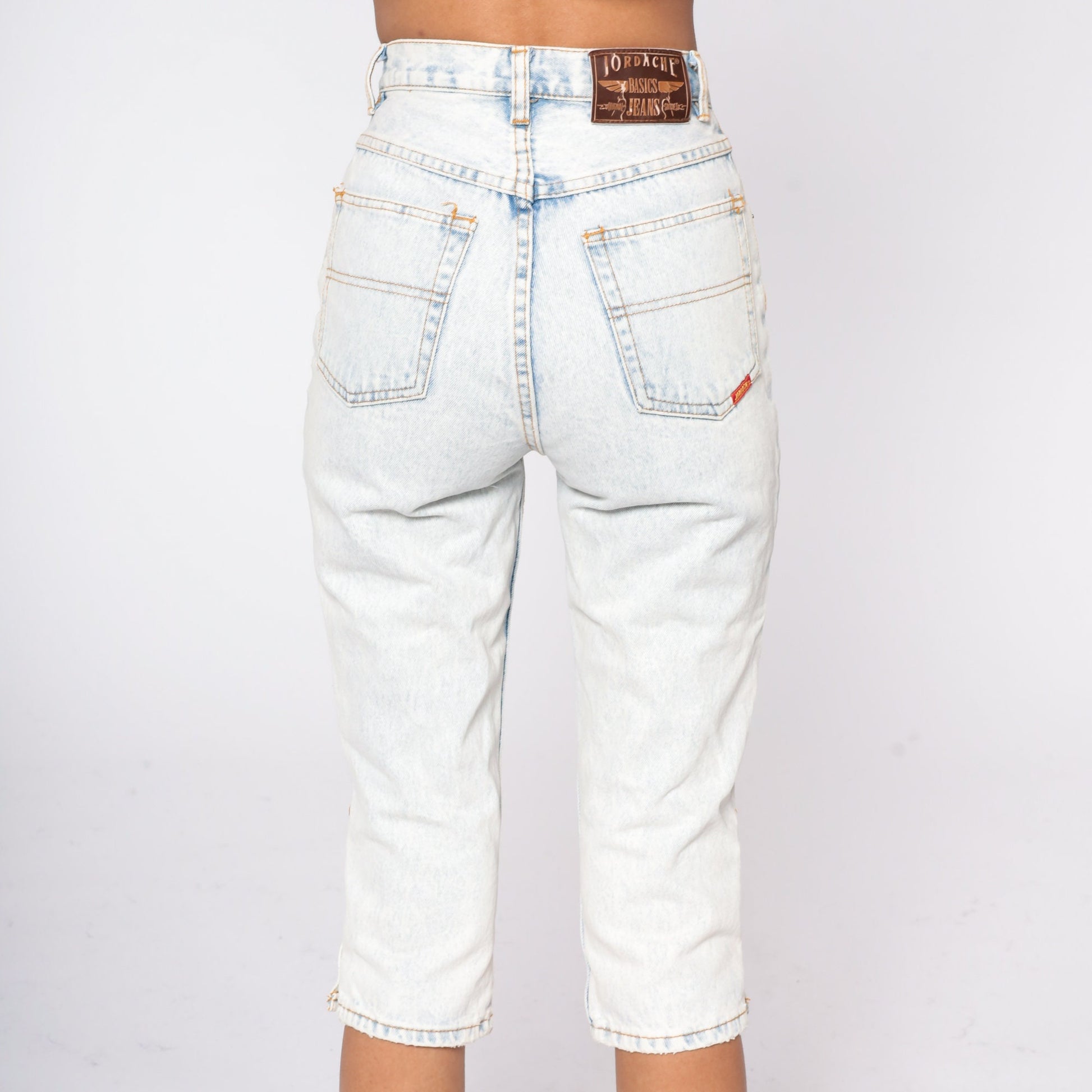 Jordache Light Stone Wash Capri Jeans High Waisted Slim Fit Extra Small