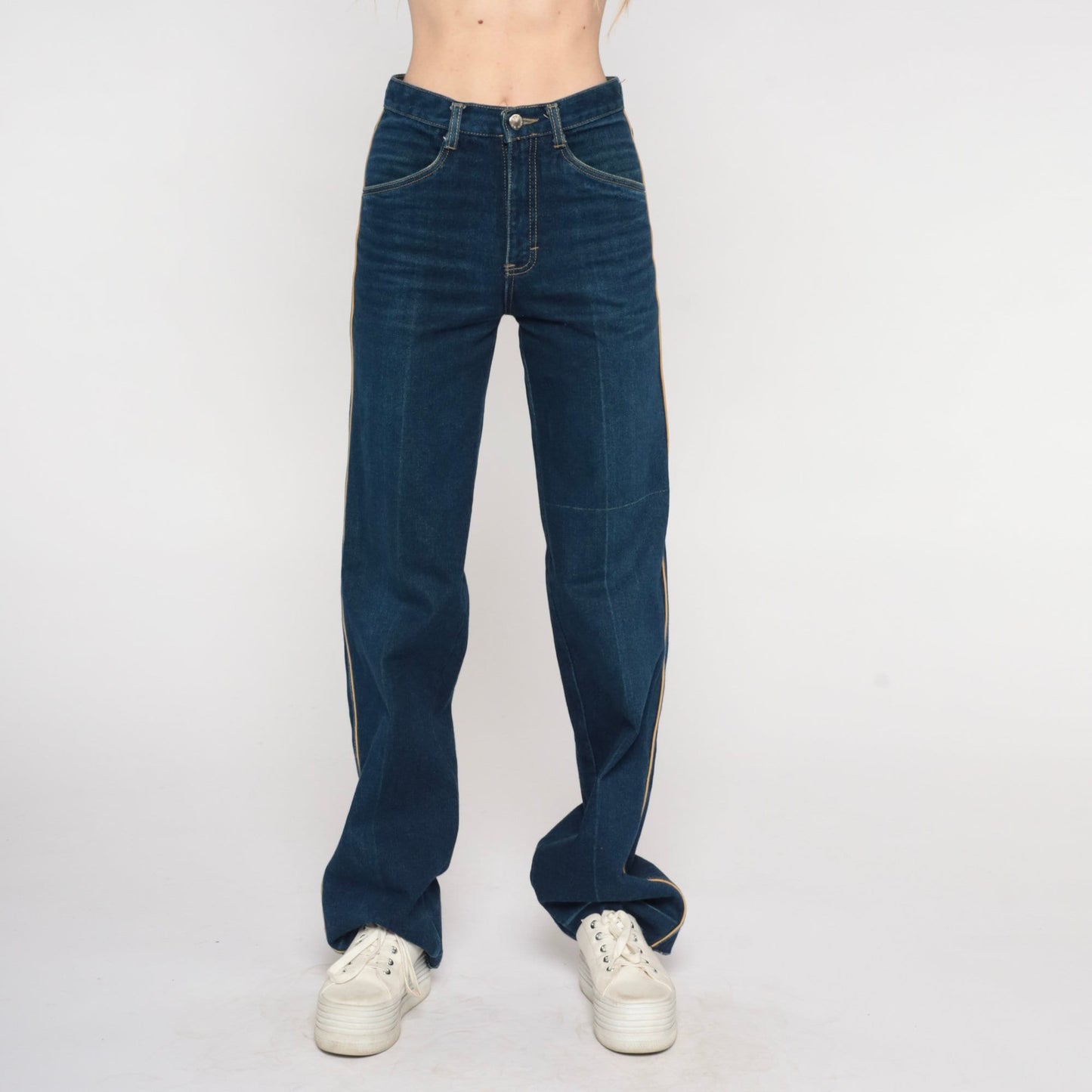 90s Brittania High-Waisted Flare Jeans Dark Blue Denim Extra Small