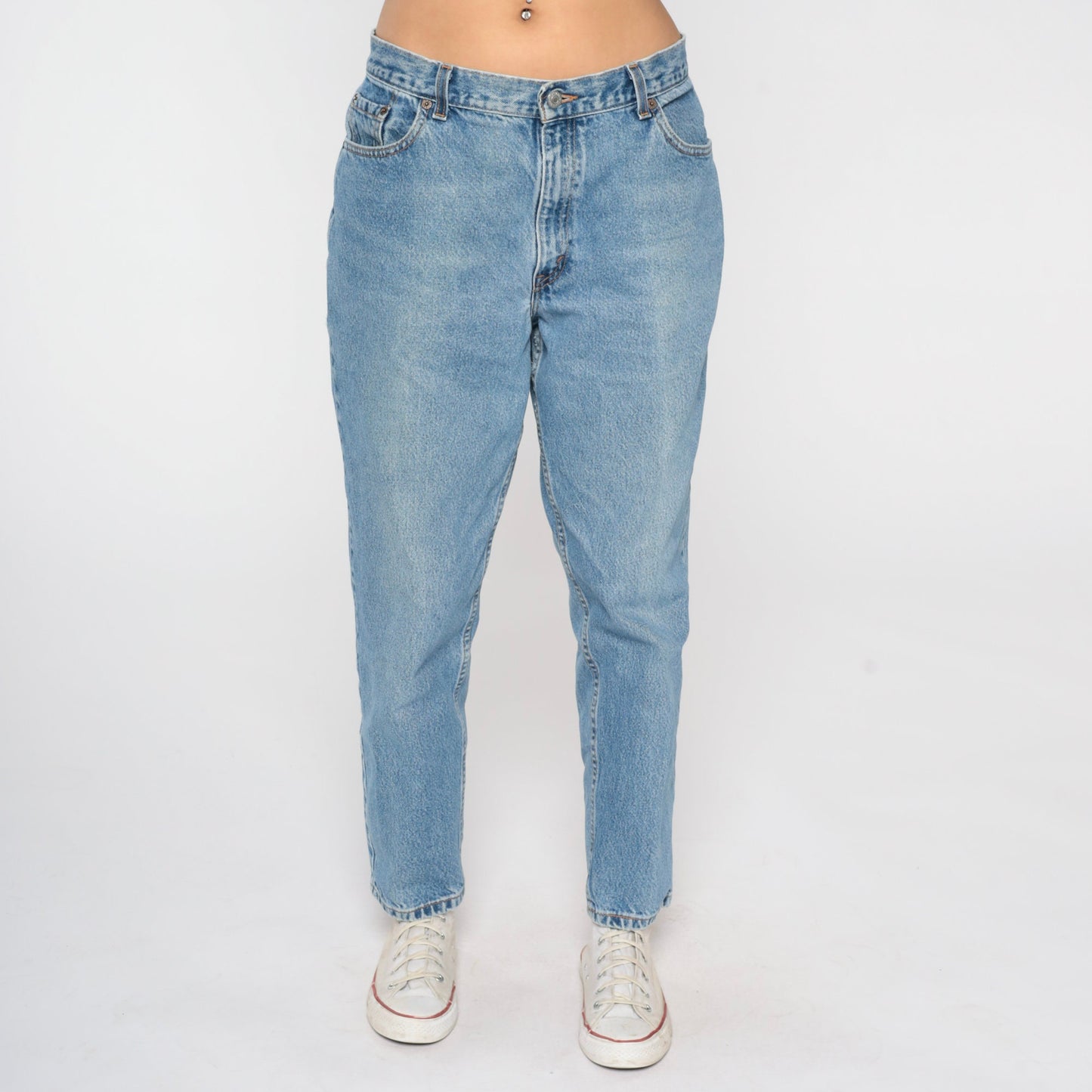 Levi's 550 High Waist Jeans 80s Blue Denim Tapered Leg Made USA 14