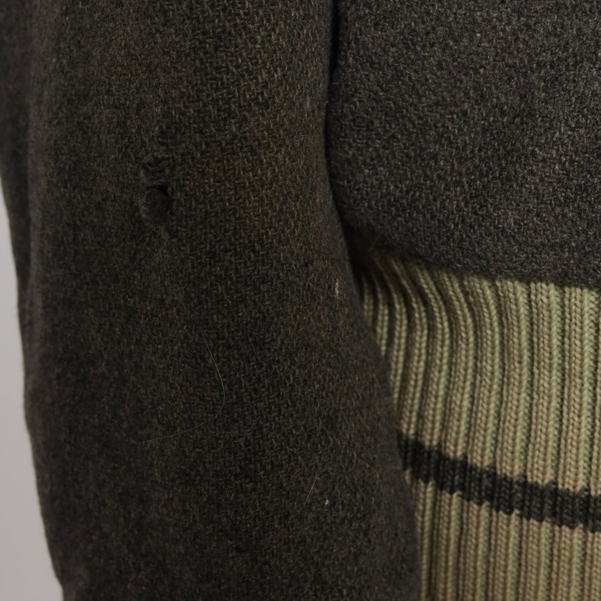 1950s Wool Varsity Jacket Grey Patch Snap Front Men's Medium