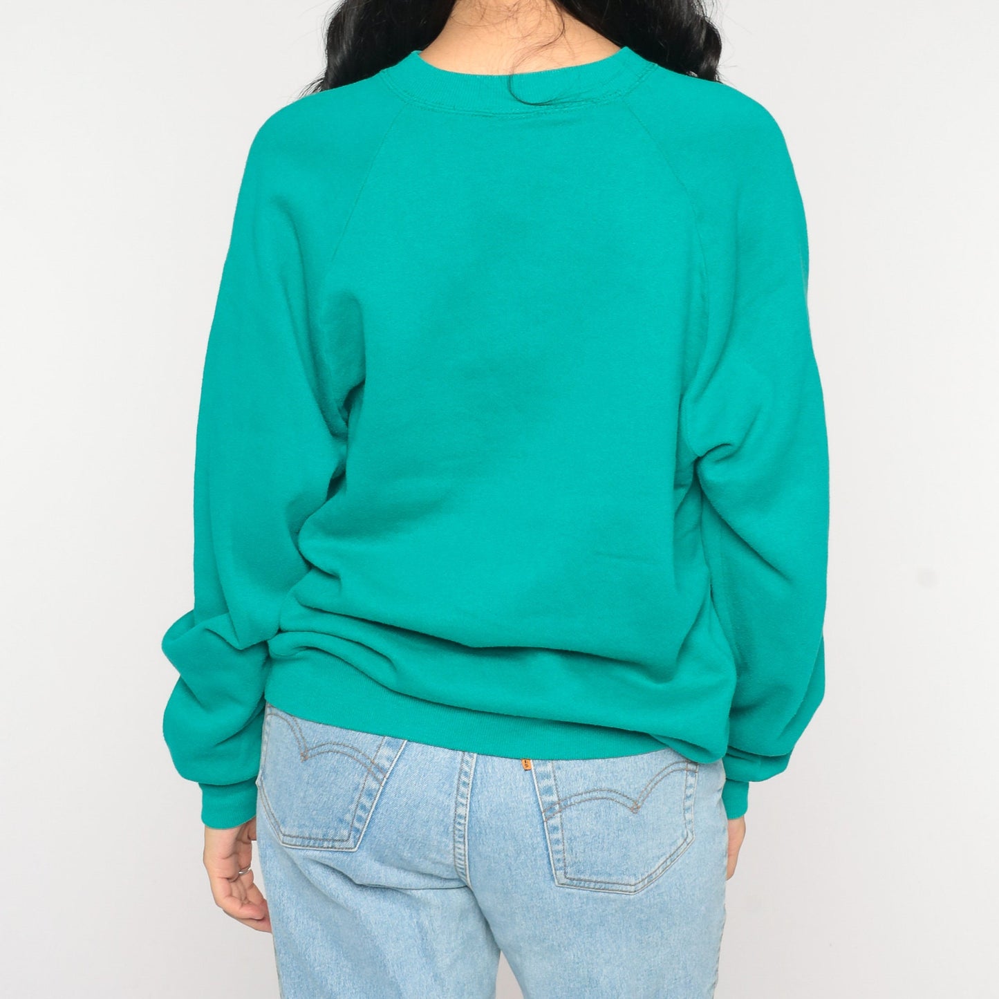 80s Jerzees Bird Tree Raglan Sweatshirt Green Graphic Crewneck Extra Large