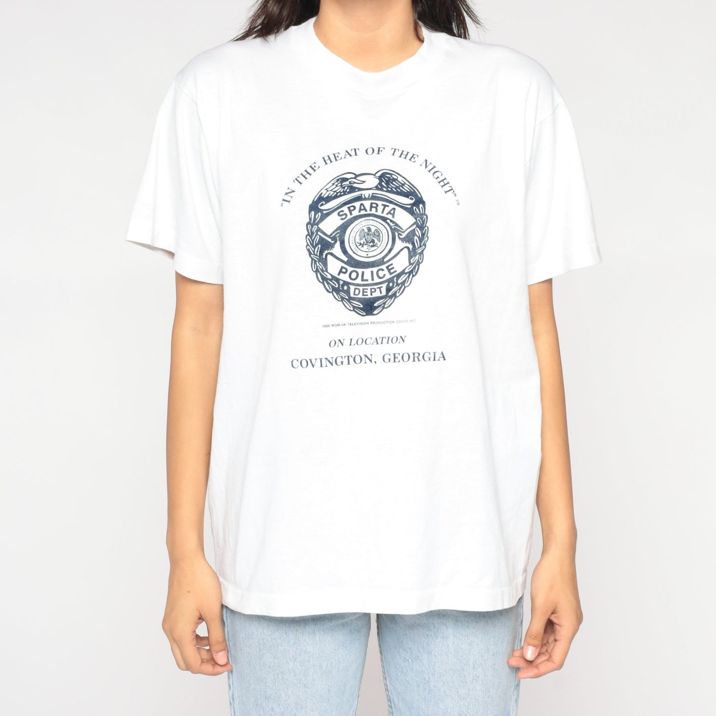 90s Sparta Police Department Covington Georgia Graphic Tee White Medium