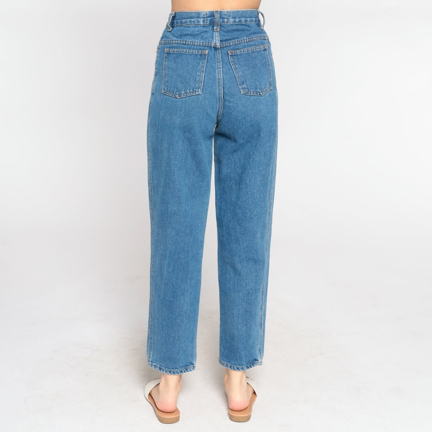 90s High Waist Straight Leg Jeans Blue Denim Small S