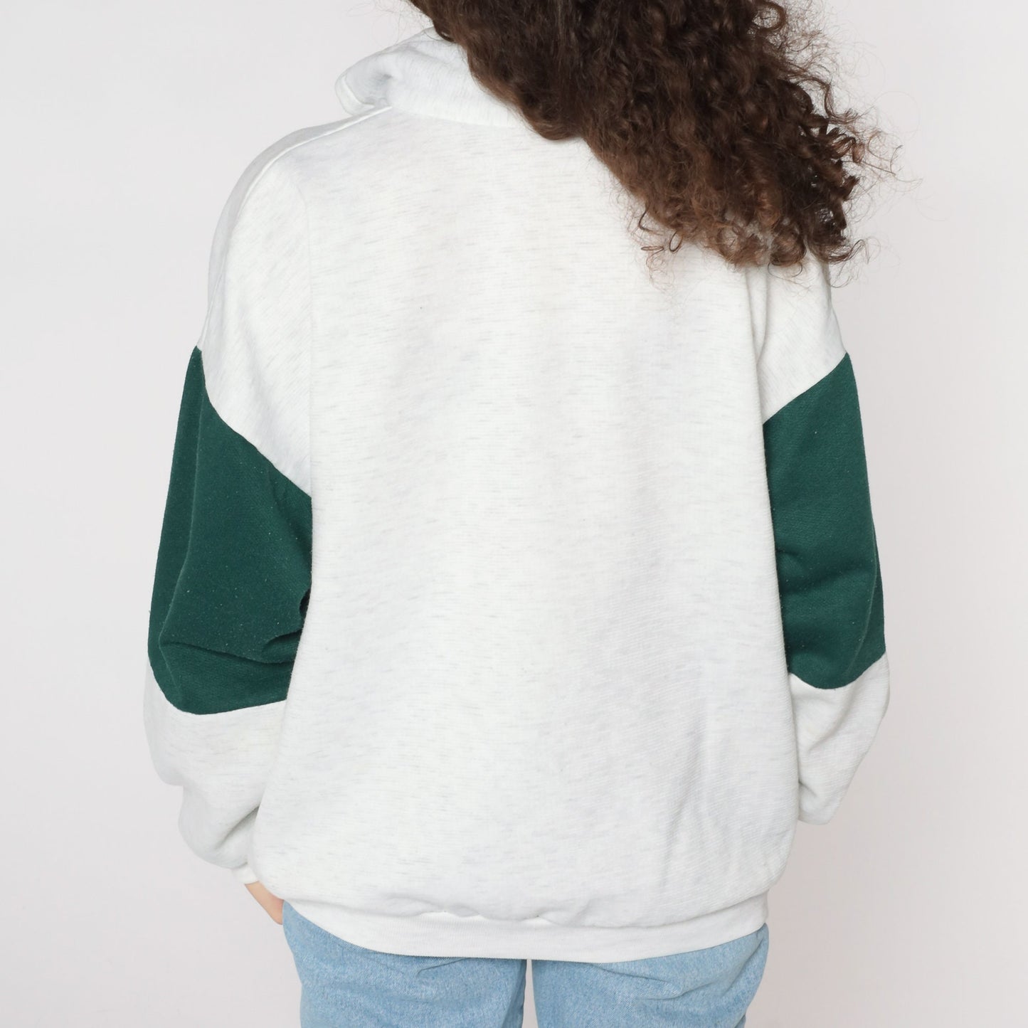 90s San Francisco Golden Gate Bridge Quarter Zip Sweatshirt Grey Large L